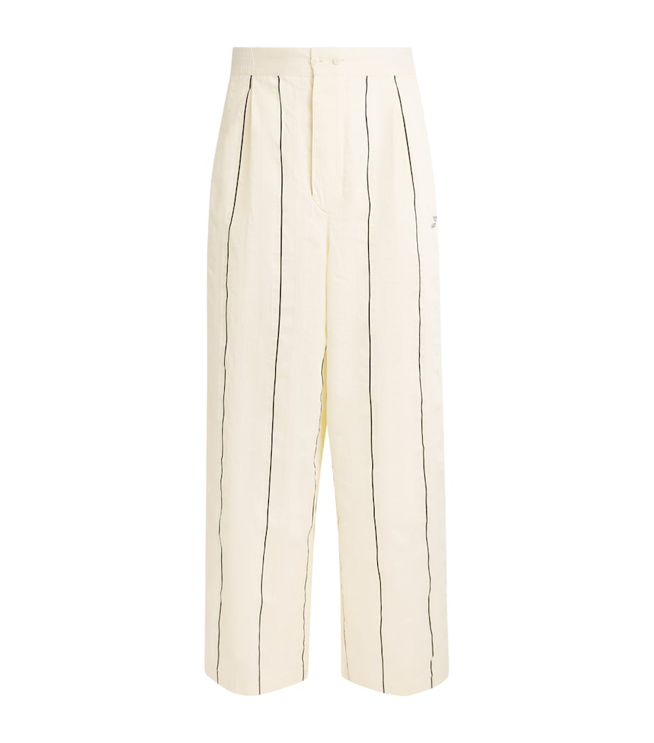 Jacquemus Mens Cotton-Silk Pyjama Trousers Stripe White/blk Image 1