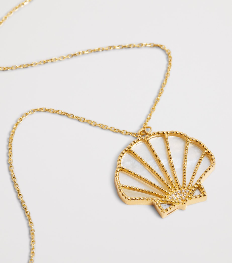Yellow Gold, Diamond and Mother-of-Pearl Shell N*93 Necklace YELLOW GOLD Image 2