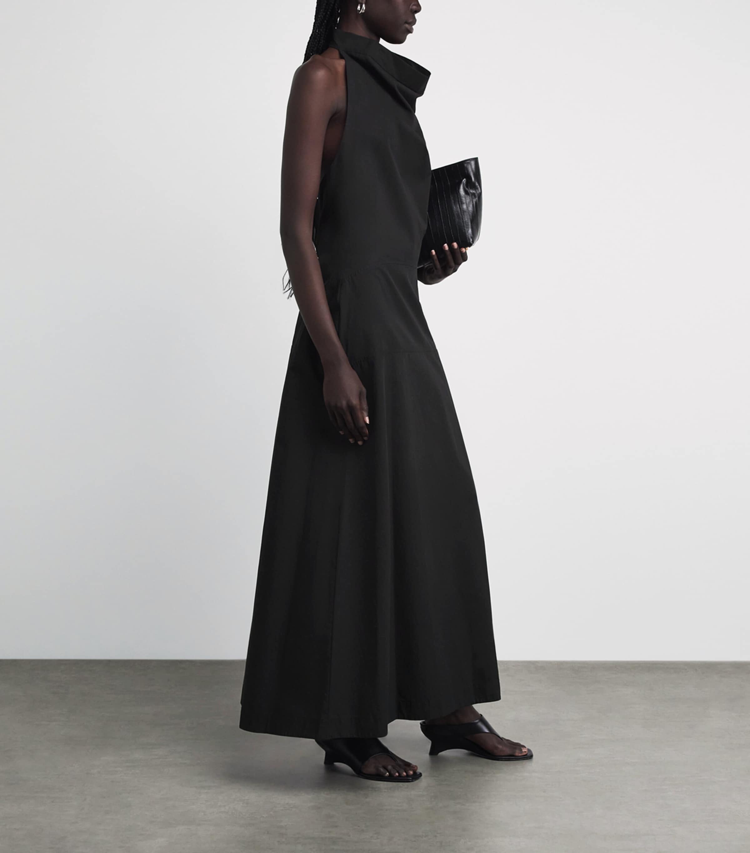 CAMILLA AND MARC Womens Halterneck Grace Maxi Dress Dblk Black Image 2
