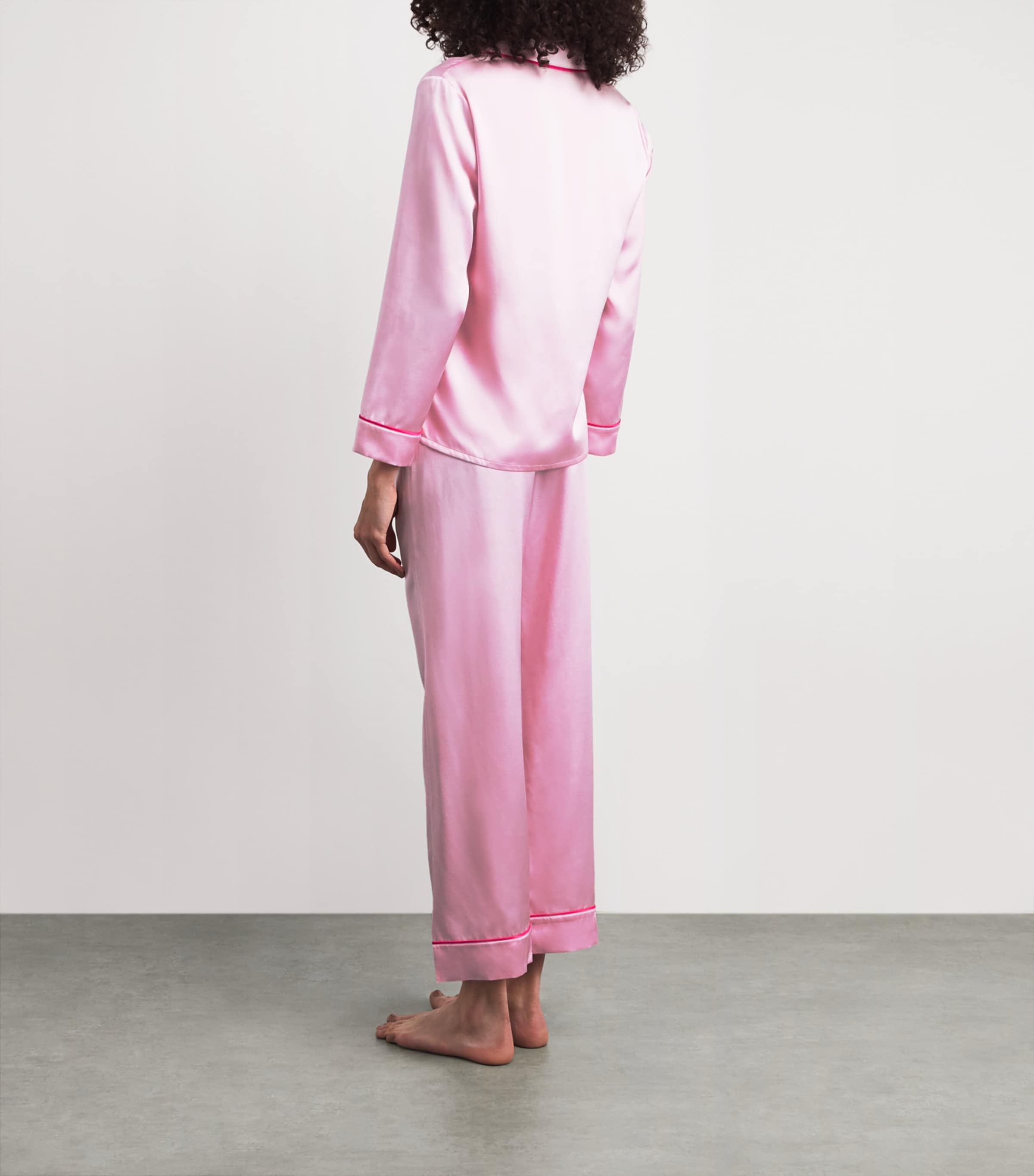 MANITO Womens Mulberry Silk Macaron Pyjamas Orchid Pink Image 4
