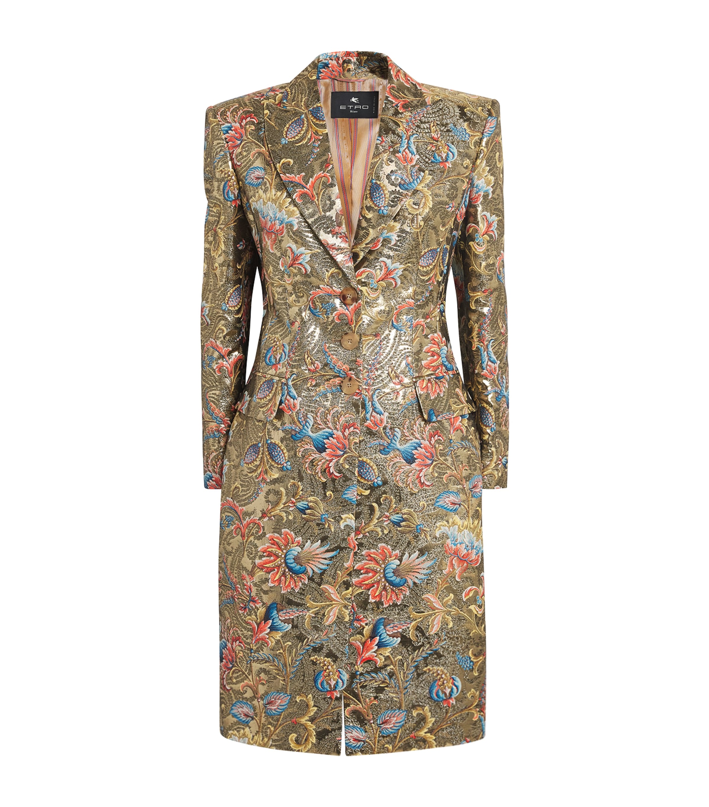 Etro Paisley Jacquard Coat Beige Print