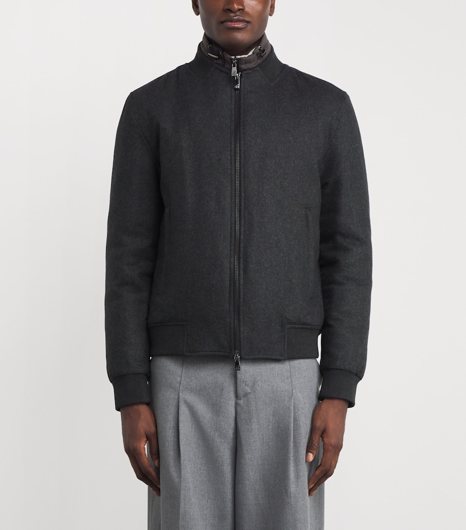 Cashmere-Blend Vest-Lined Bomber Jacket 015 GREY MELANGE Image 3