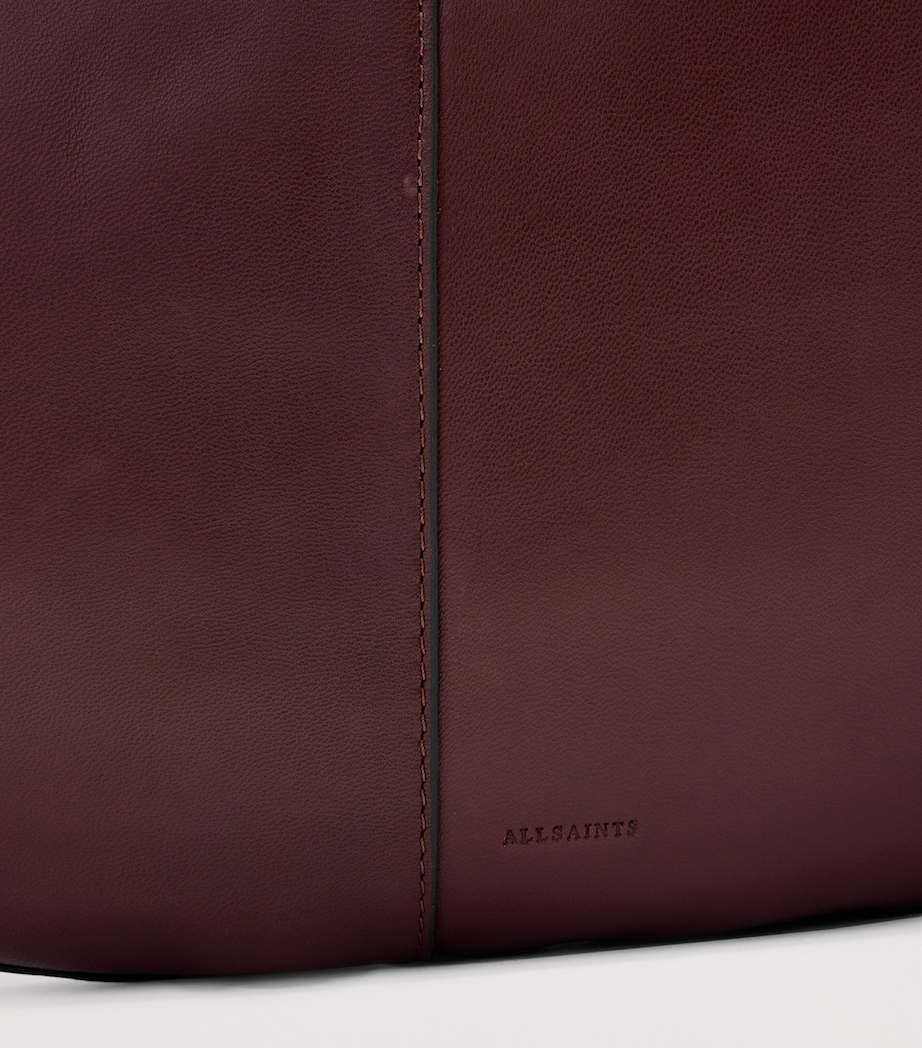 Leather Luna Shoulder Bag DARK RED Image 6