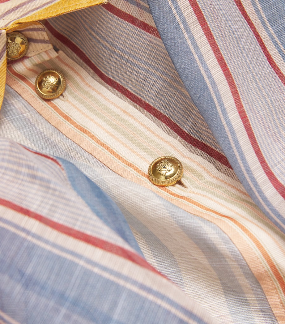 Linen-Silk Rebellion Blouse SPSTR SPLICD STRIPES Image 5