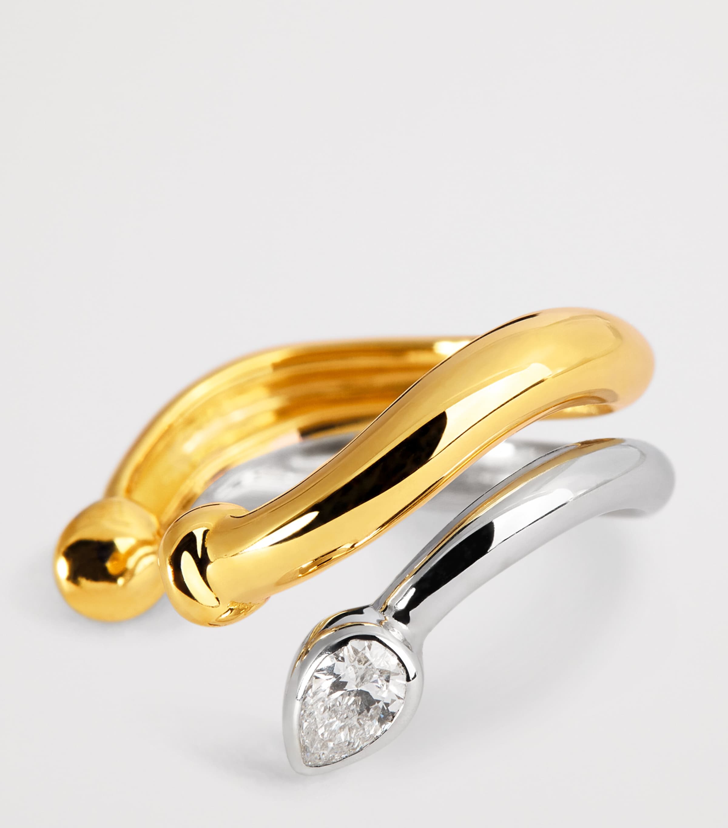 Yellow Gold and Diamond Lot N*93 Boa Double Ear Cuff MIXED GOLD Image 6