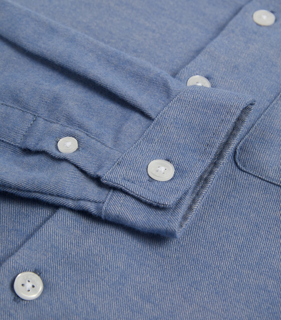 Cotton Long-Sleeve Shirt (2-14 Years) BLUE Image 3