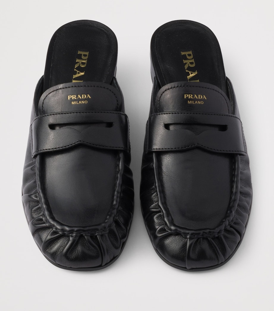 Prada Leather Mules Black Image 3
