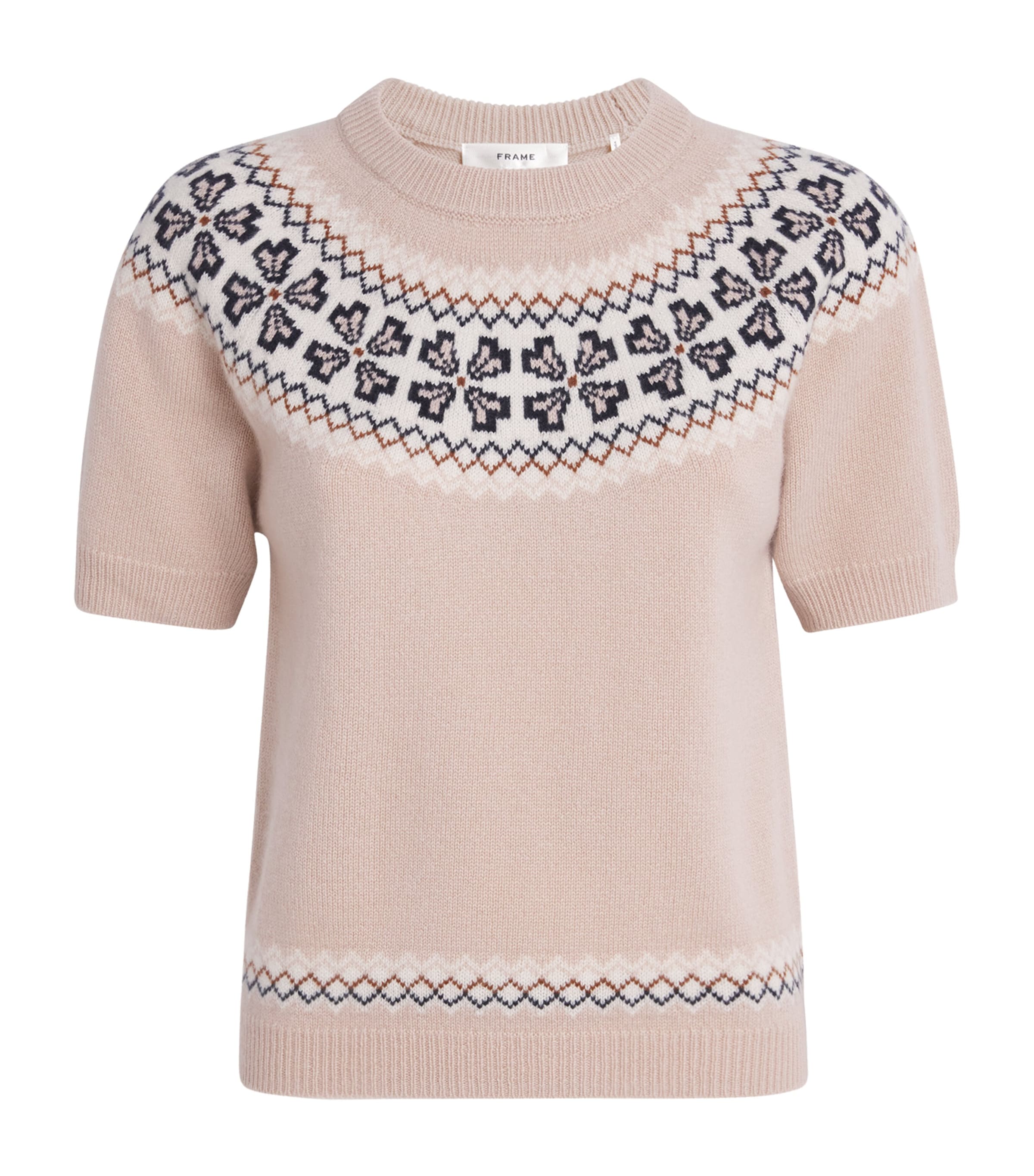 Cashmere Fair Isle Sweater PINK SAND Image 1