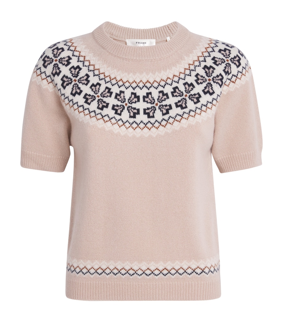 Cashmere Fair Isle Sweater PINK SAND Image 1