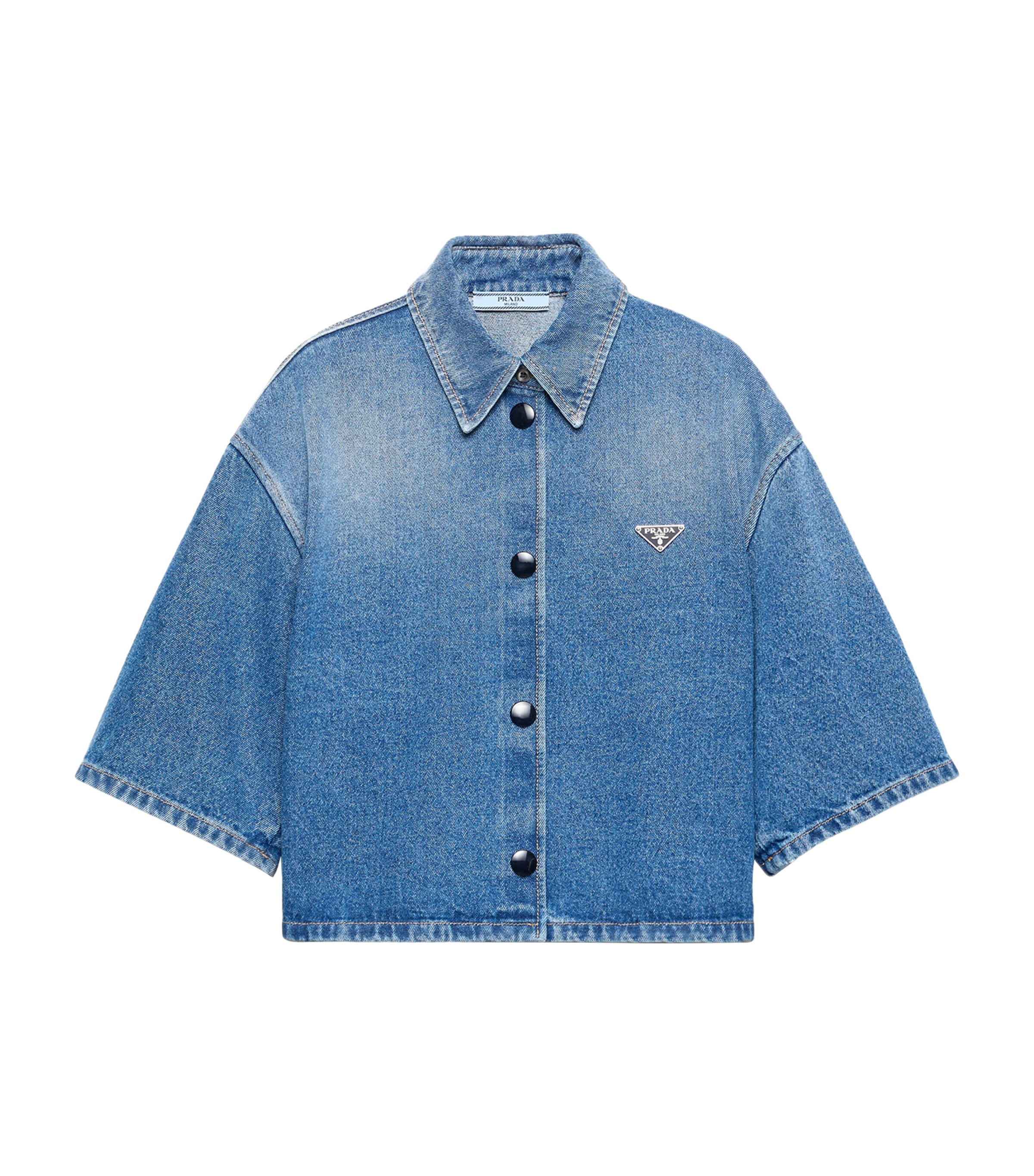 Denim Cropped Shirt F0V3N Image 1