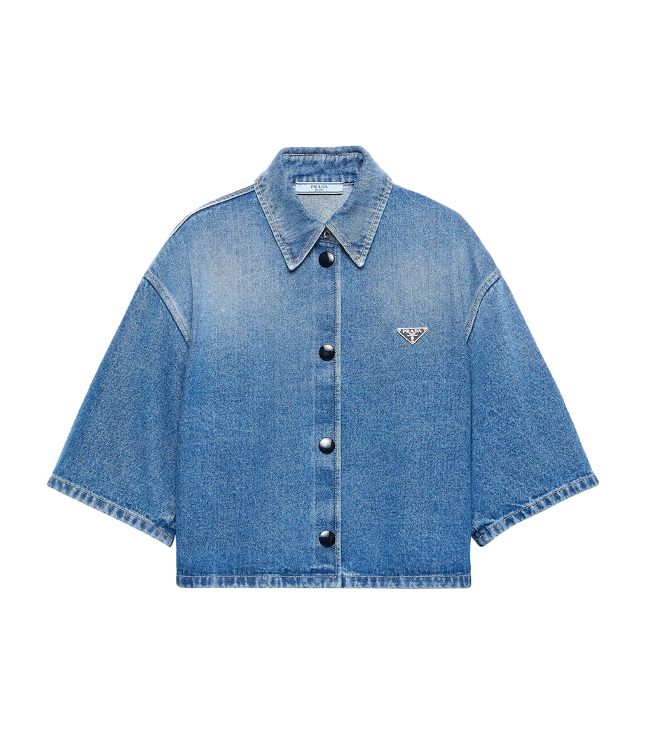 Denim Cropped Shirt F0V3N Image 1
