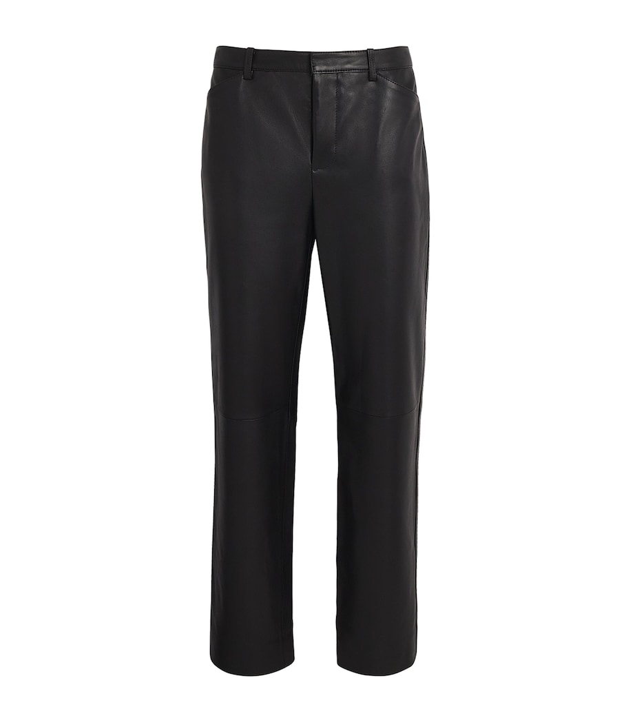 Leather Straight-Leg Trousers 001BLK Image 1