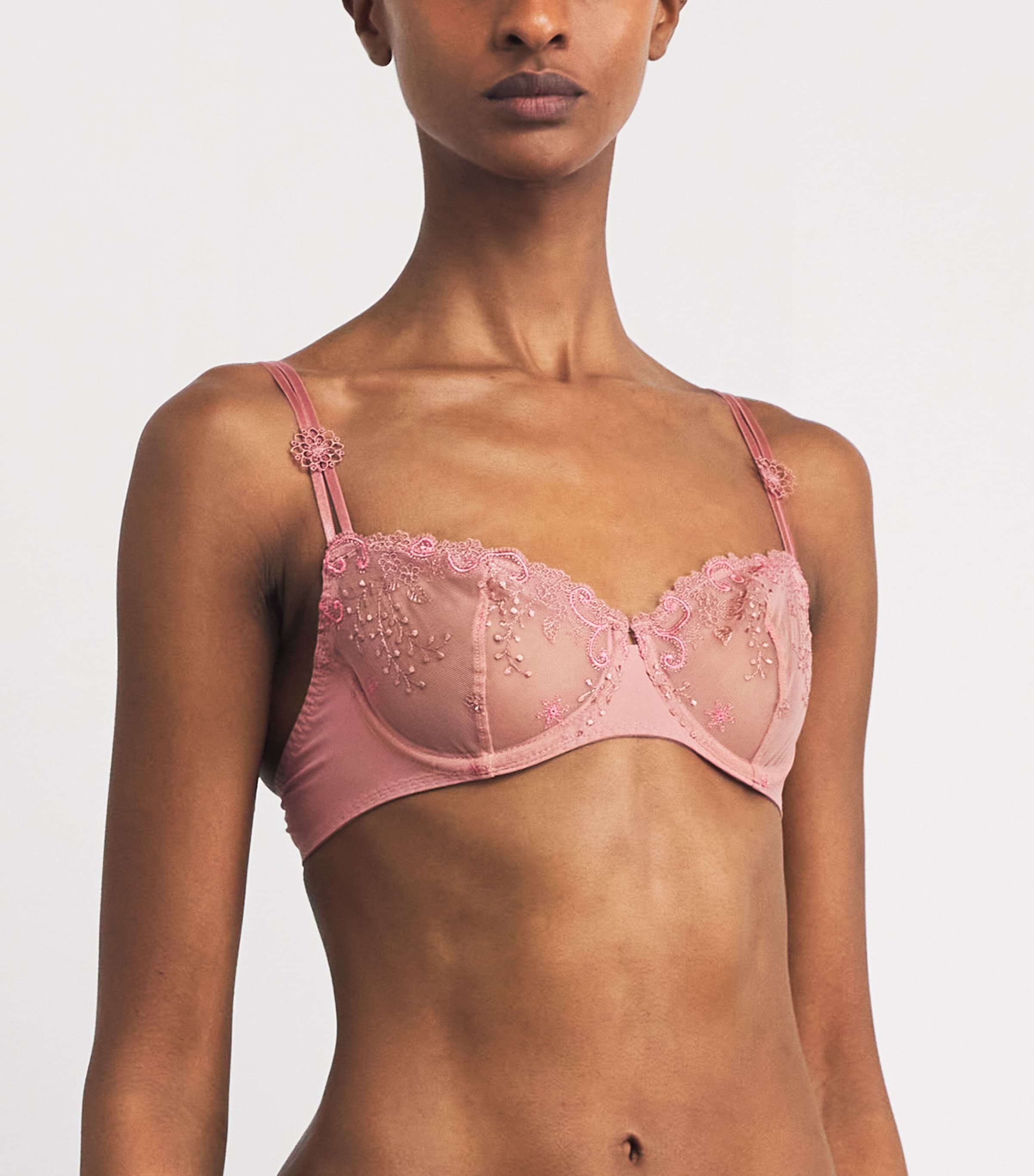 Simone Perele Pink Embroidered Délice Half-Cup Bra | Harrods US