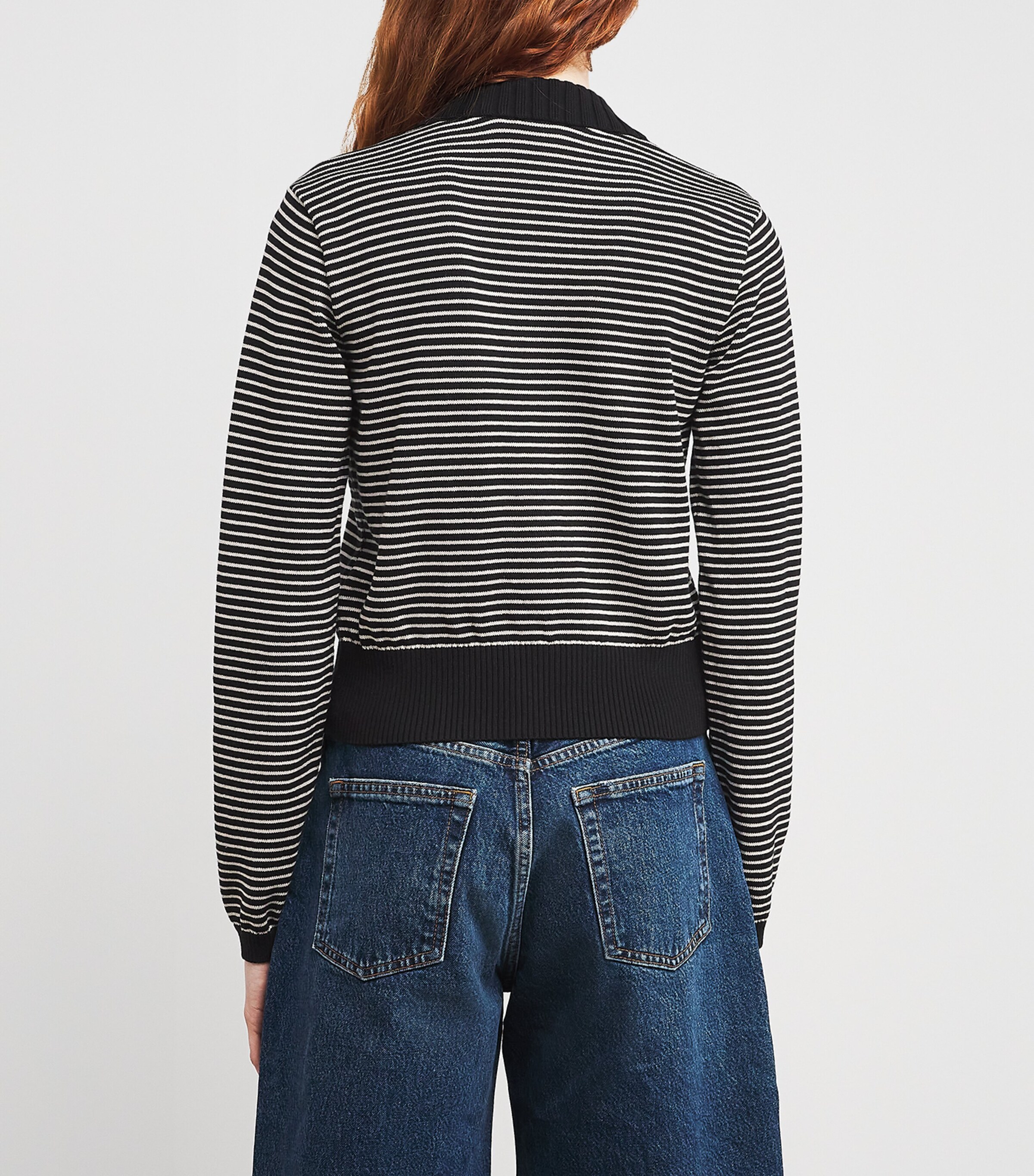FRAME Womens Cotton The Graduate Sweater Black Multi Image 4