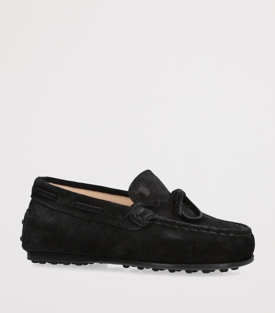 Suede Nuovo City Gommini Driving Shoes BLACK Image 3