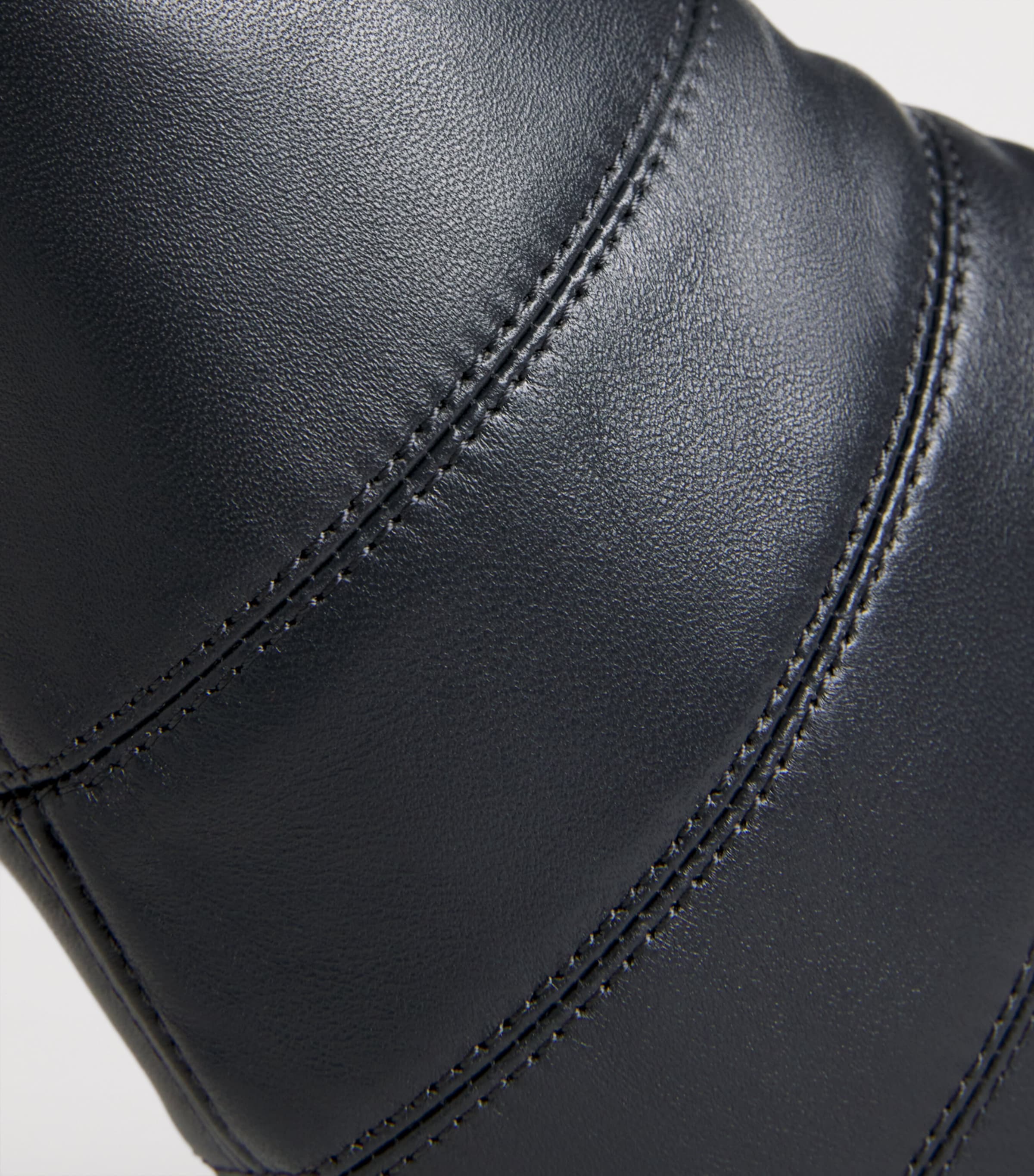 Mini Leather Croissant Shoulder Bag BL003 GRANITE BLUE Image 6