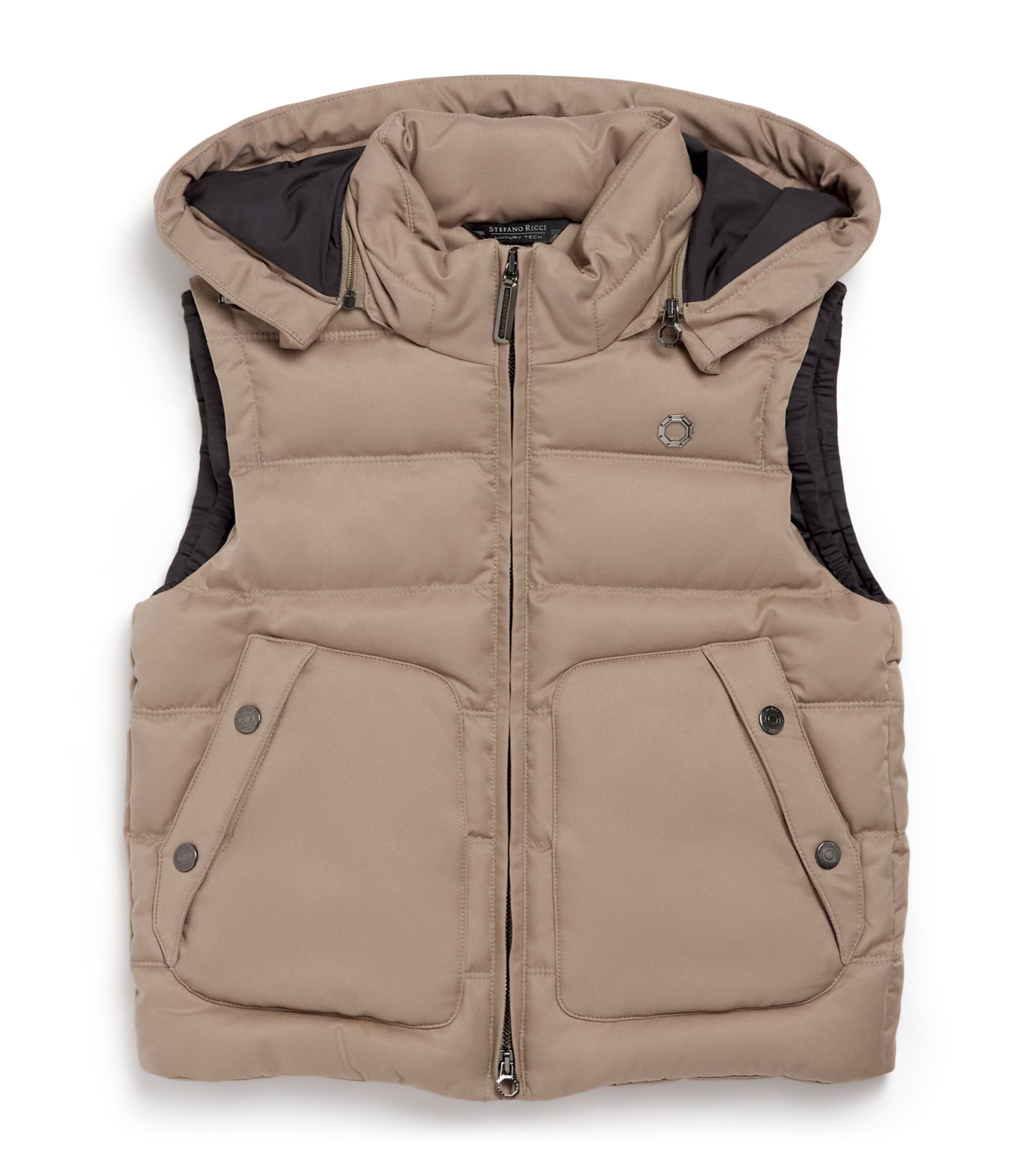 Stefano Ricci Hooded Gilet In Brown
