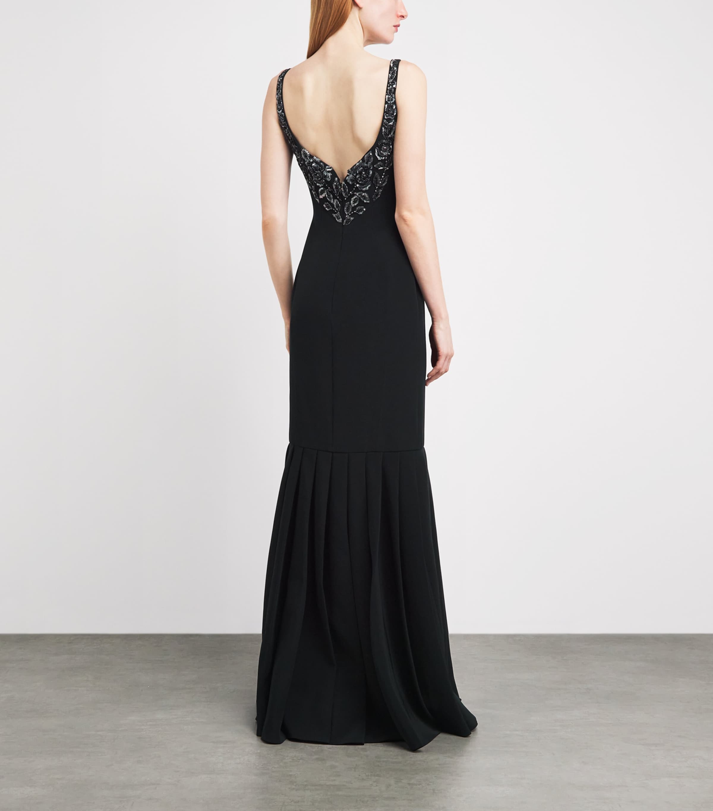 GEORGES HOBEIKA Womens Embellished Scoop-Neck Gown Black Image 4