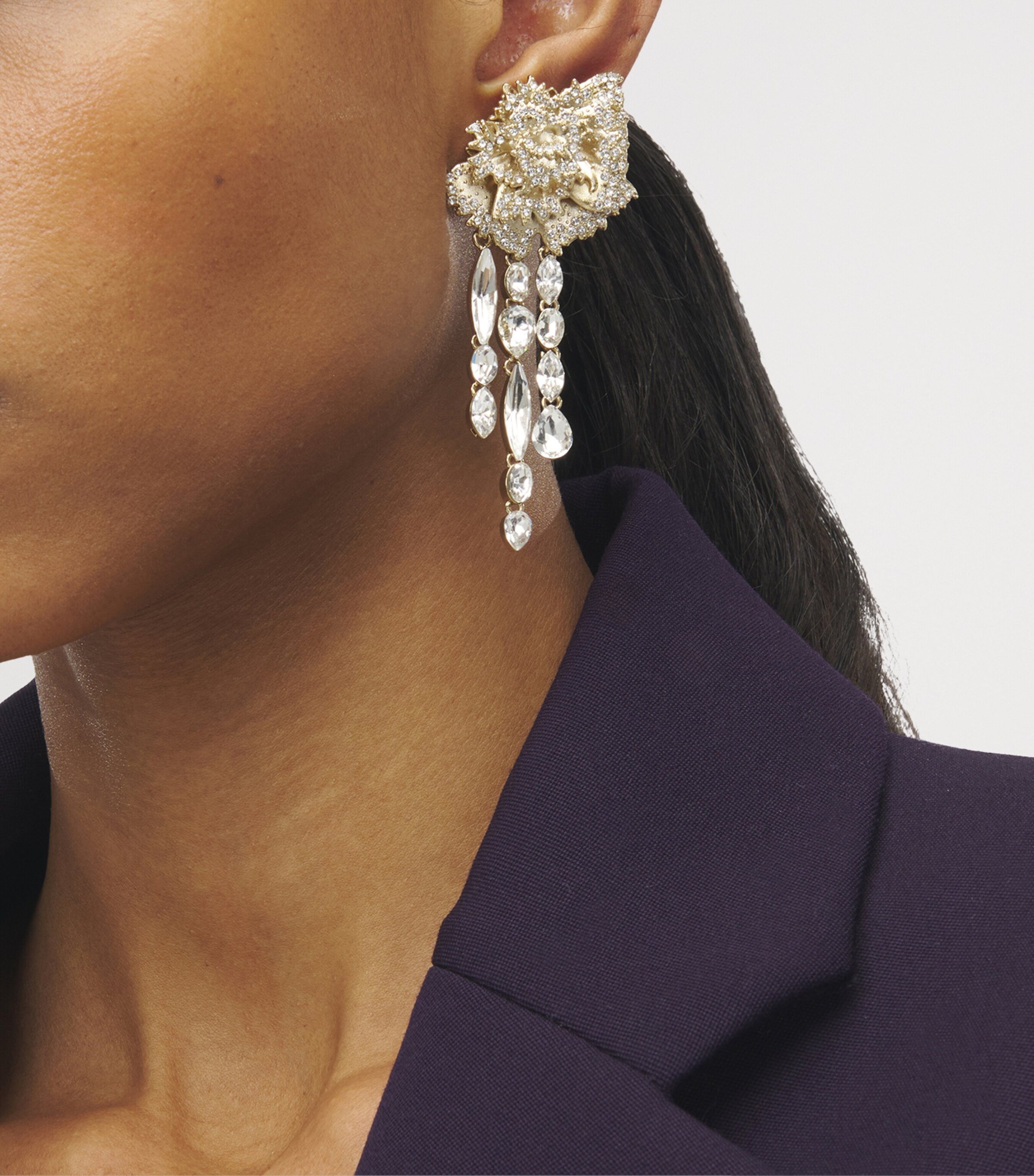 McQueen Embellished Carnation Drop Earrings Image 3