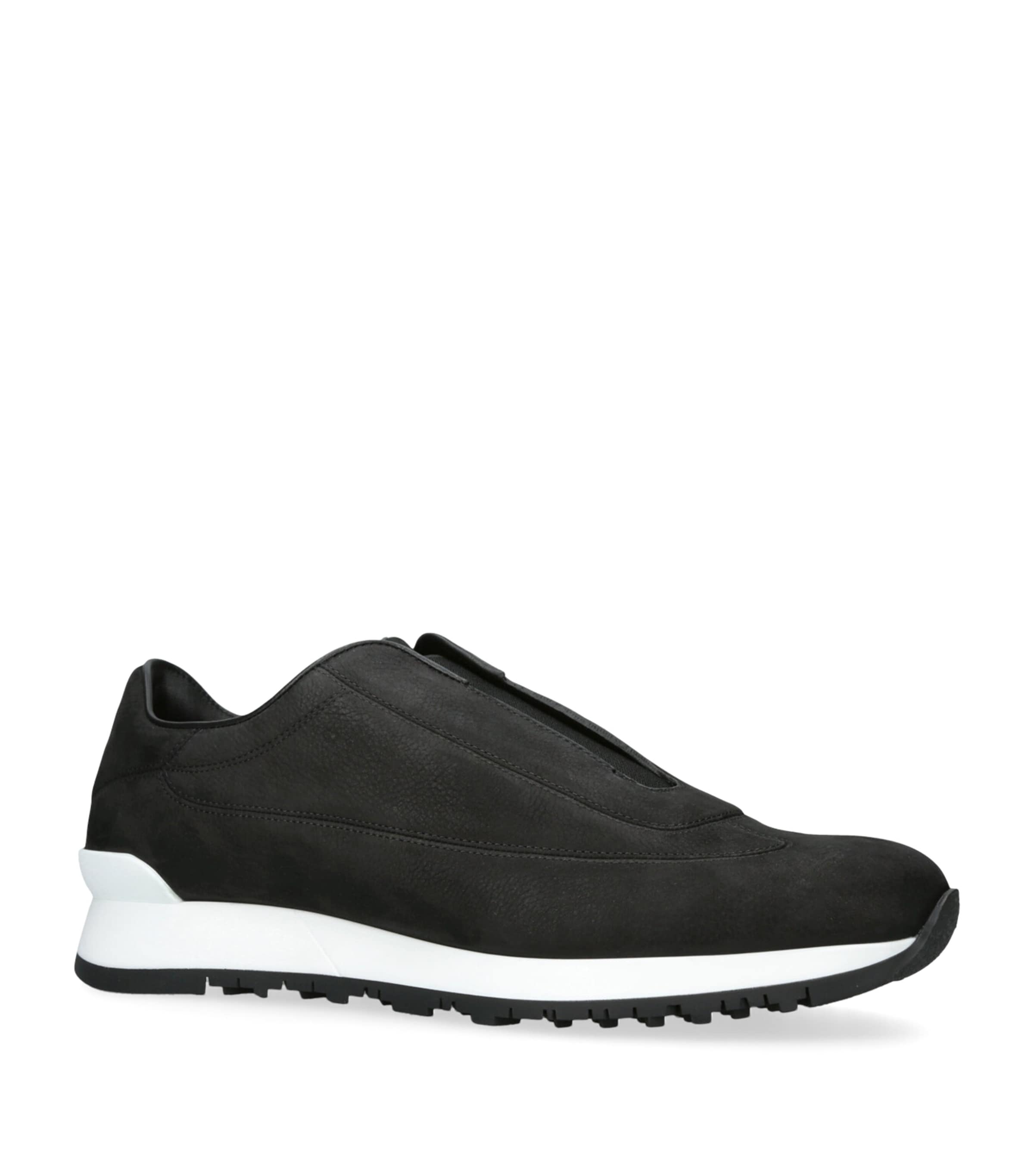 Leather Lift Slip-On Sneakers BLACK Image 3