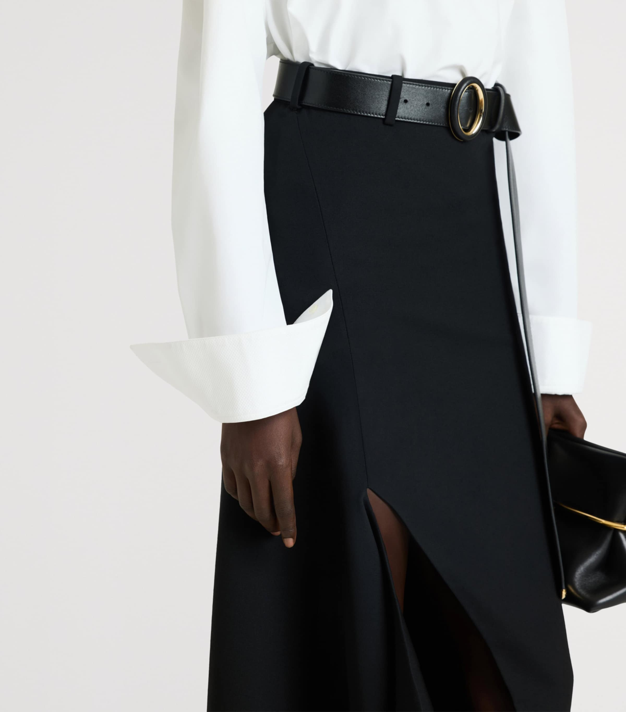 Givenchy Womens Wool Slashed Midi Skirt Image 4