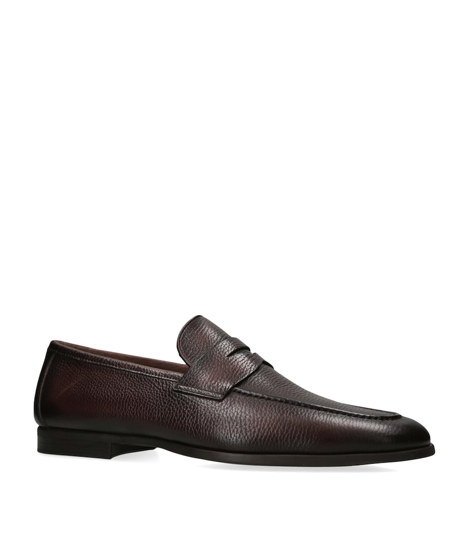 Grained-Leather Diezma Loafers MID BROWN Image 3