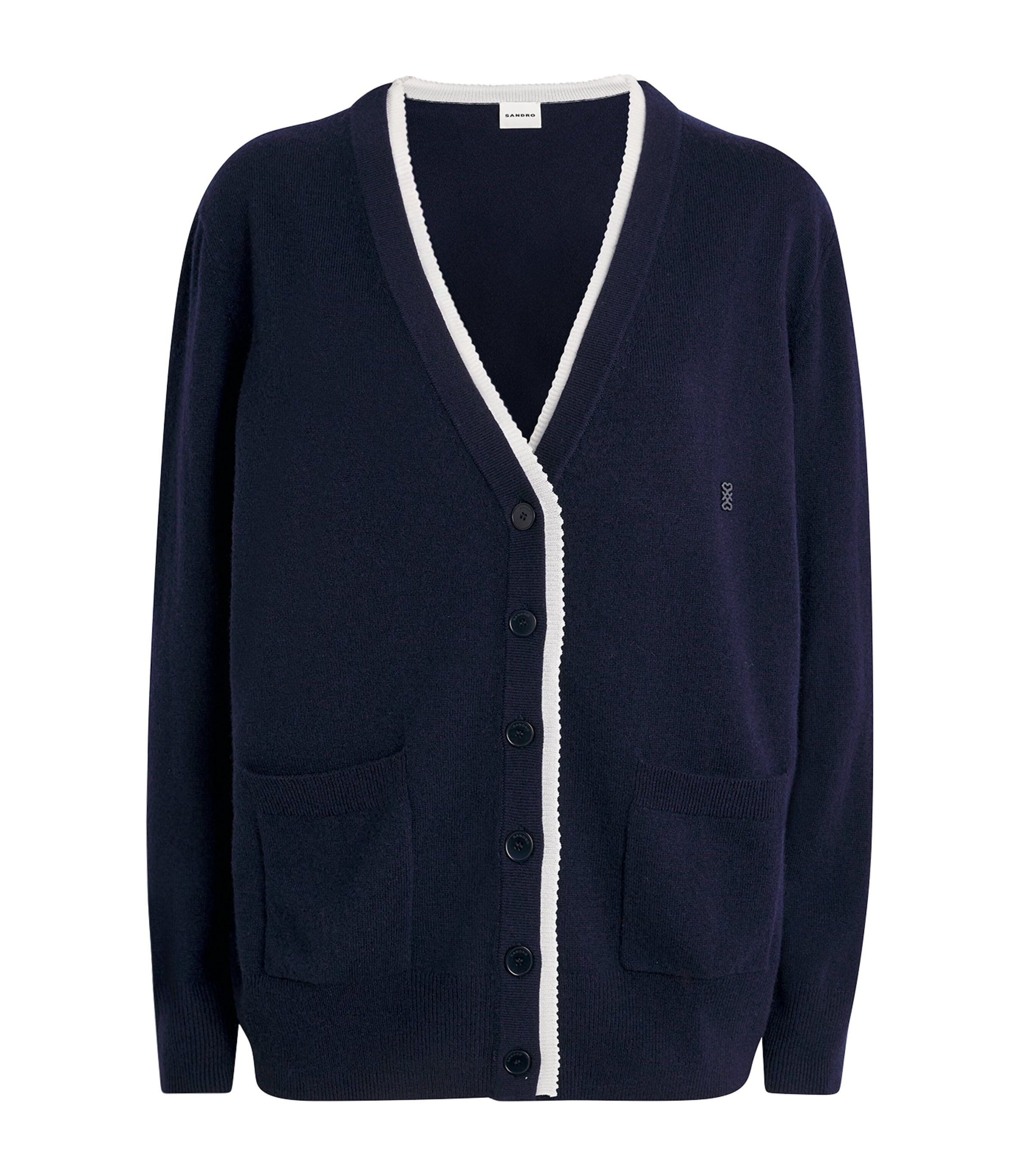 Sandro Wool-cashmere Cardigan In Blue