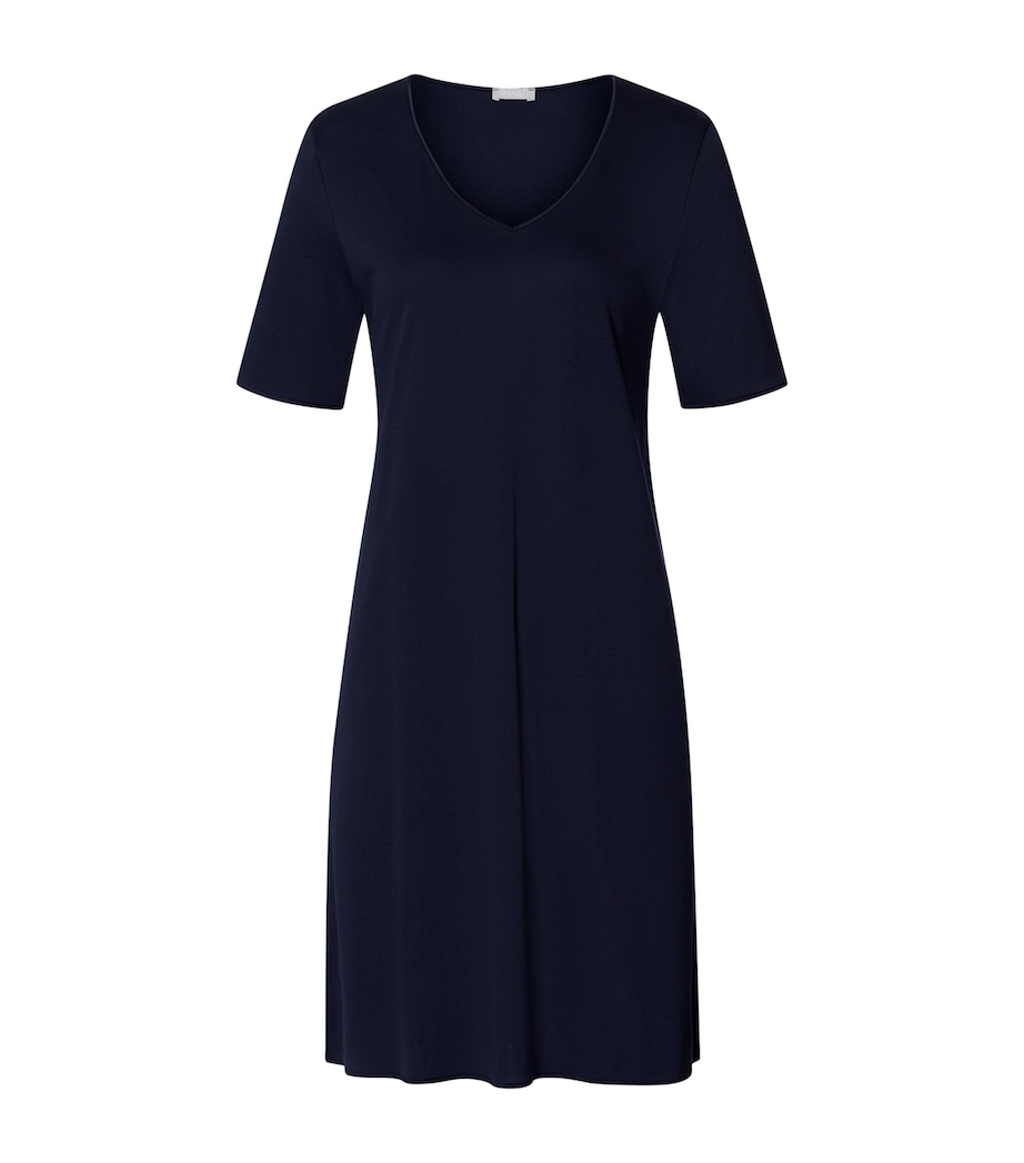 Cotton Short-Sleeve Nightdress DEEP NAVY Image 1