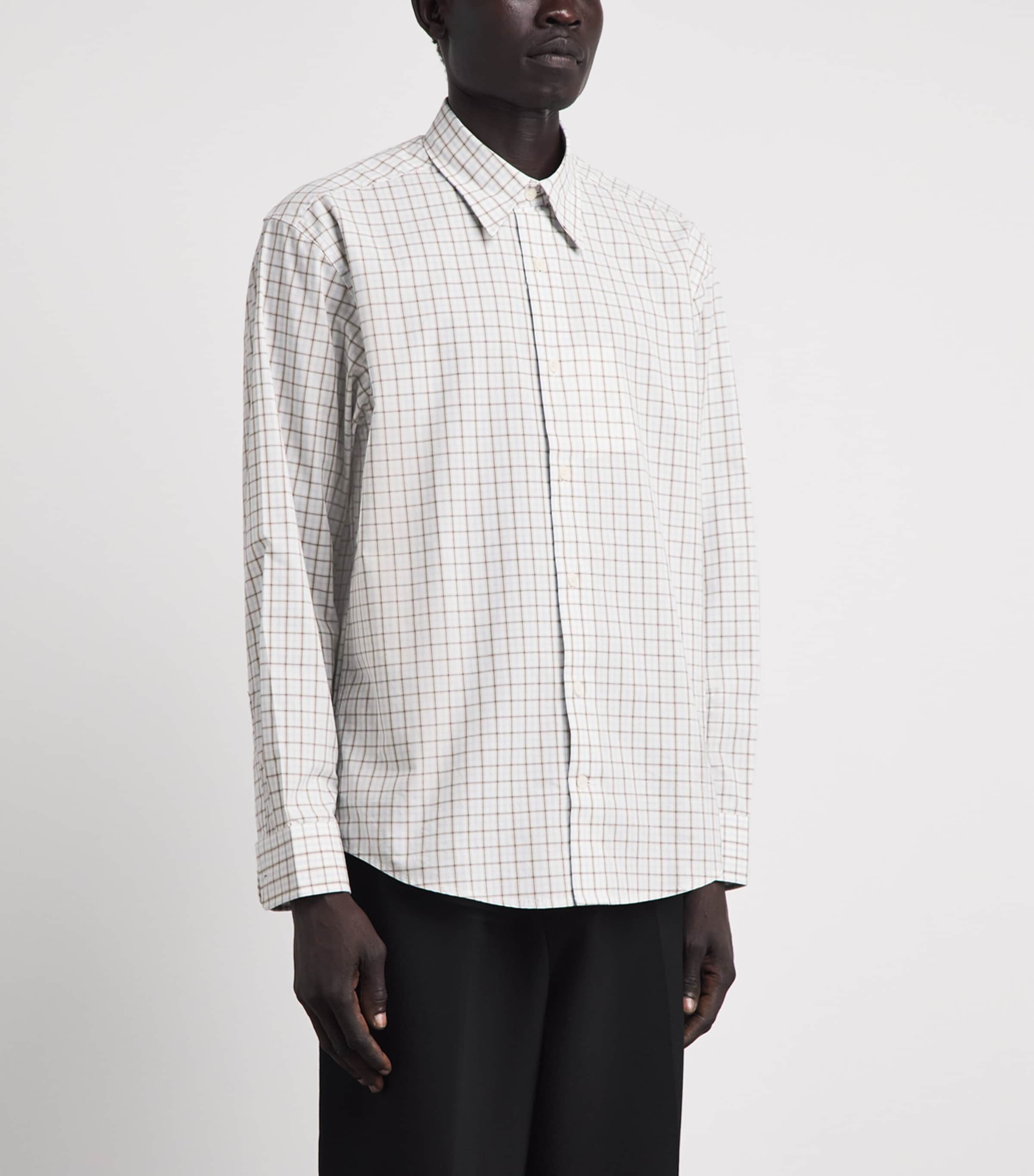 NN.07 Blue Organic Cotton Check Shirt | Harrods DE