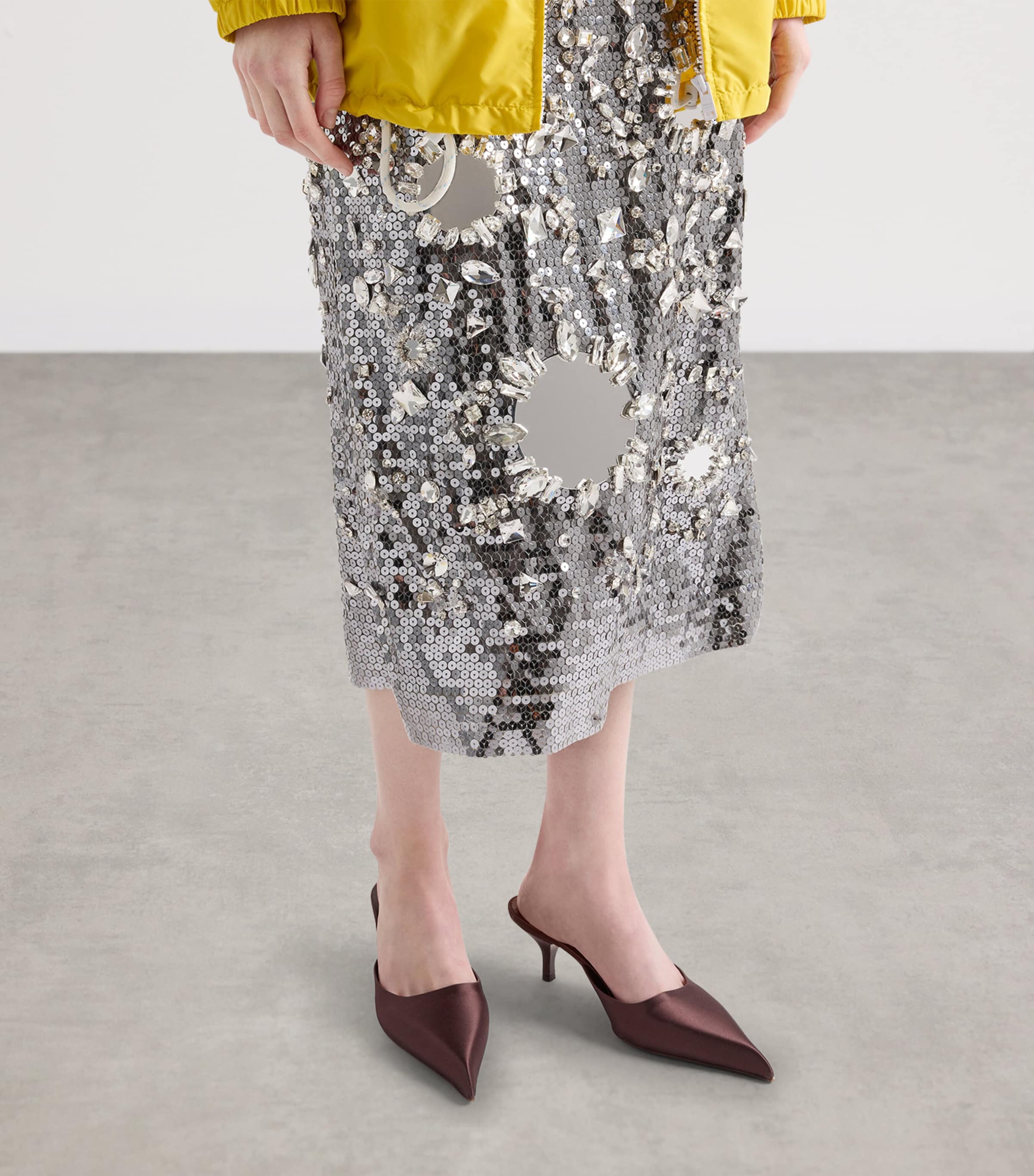 Satin Heeled Mules 10 F0007 Image 3