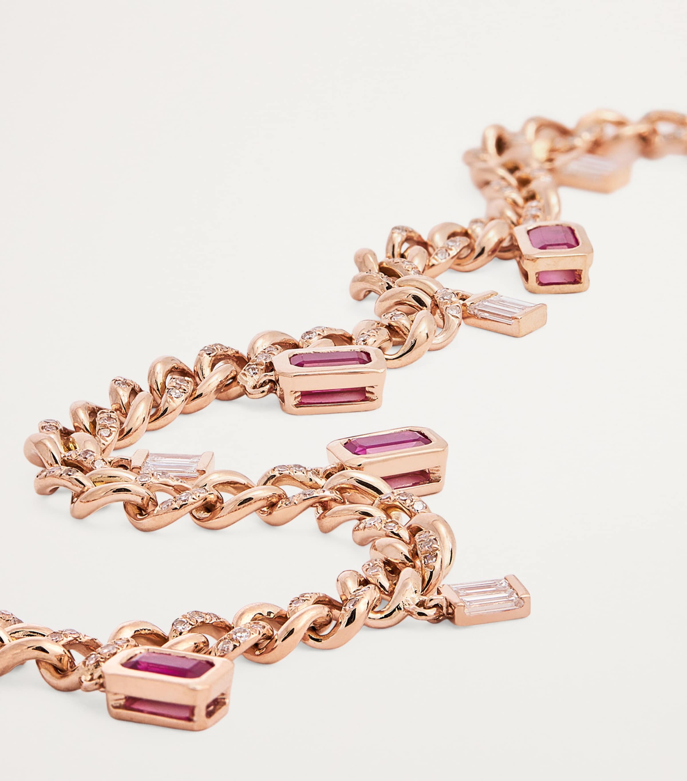 Rose Gold, Diamond and Ruby Link Choker ROSE GOLD Image 4