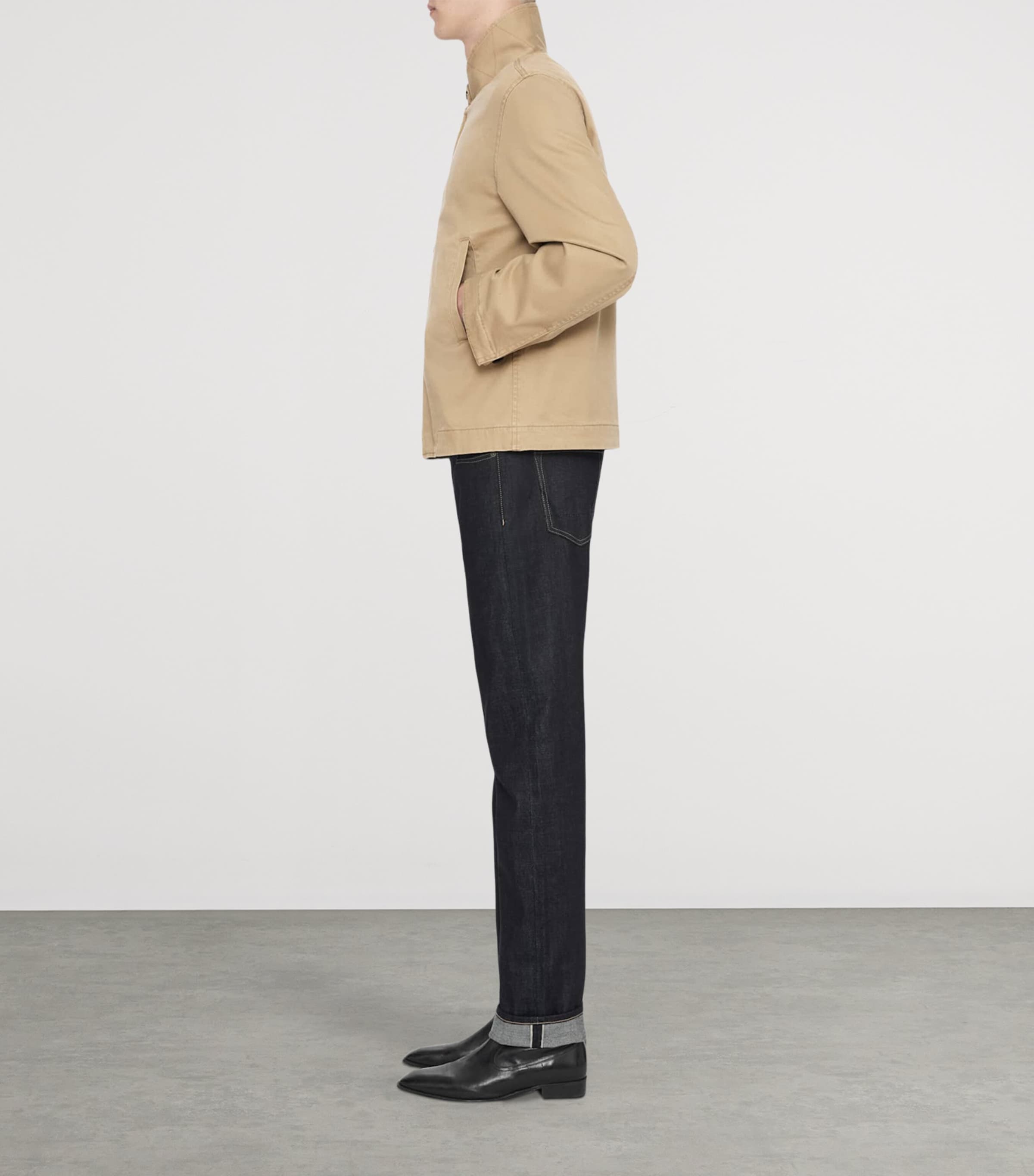 AllSaints Mens Cotton Enfield Jacket Khaki Brown Image 8