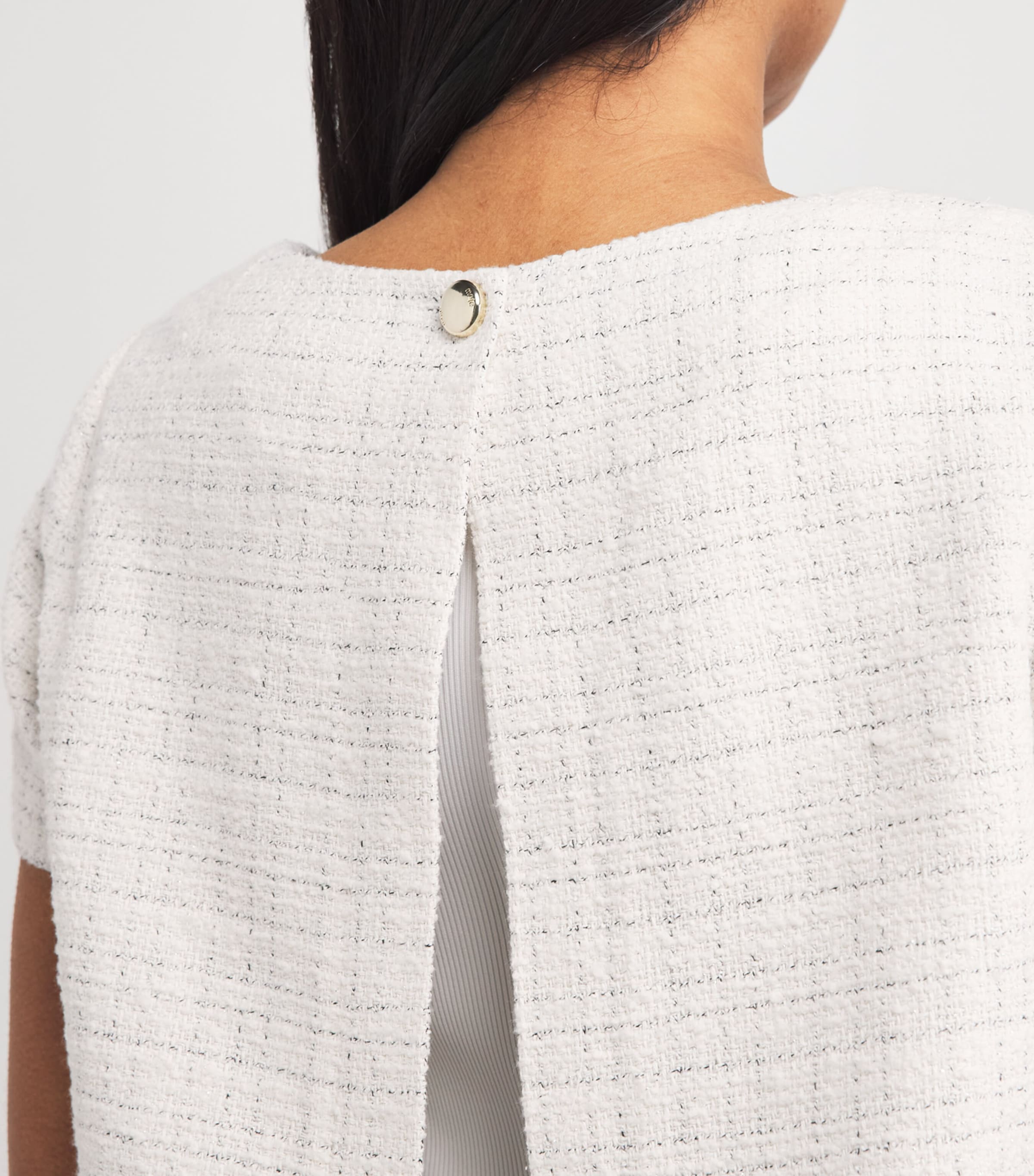 Maje Womens Tweed Mini Dress Ecru Image 3