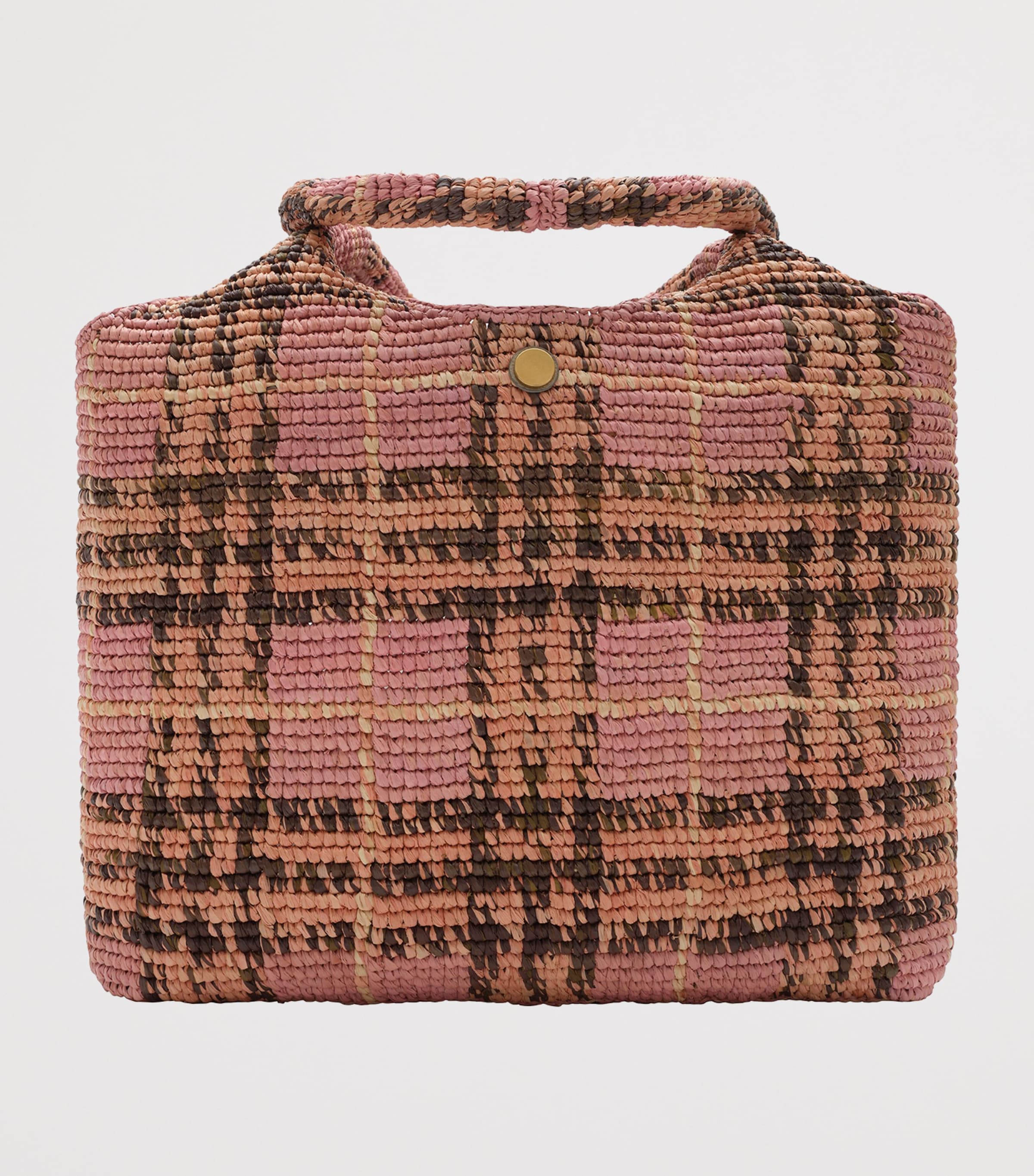 Burberry Raffia Margate Tote Bag Pink Image 3