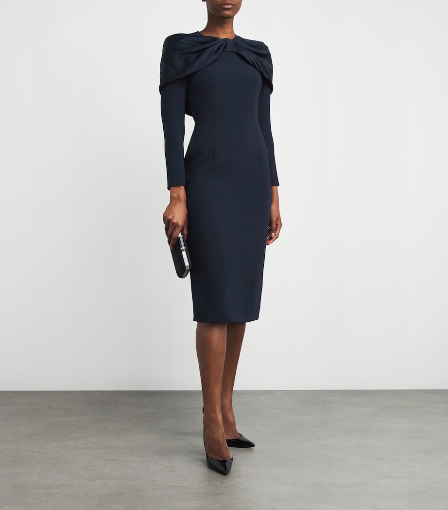 Satin Bow Penny Midi Dress 724 INK Image 2