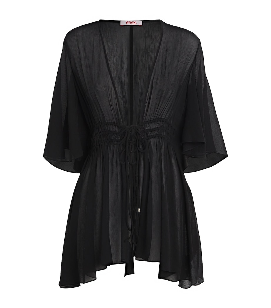 Eres Womens Silk Muslin Operette Short Kaftan Noir Image 1
