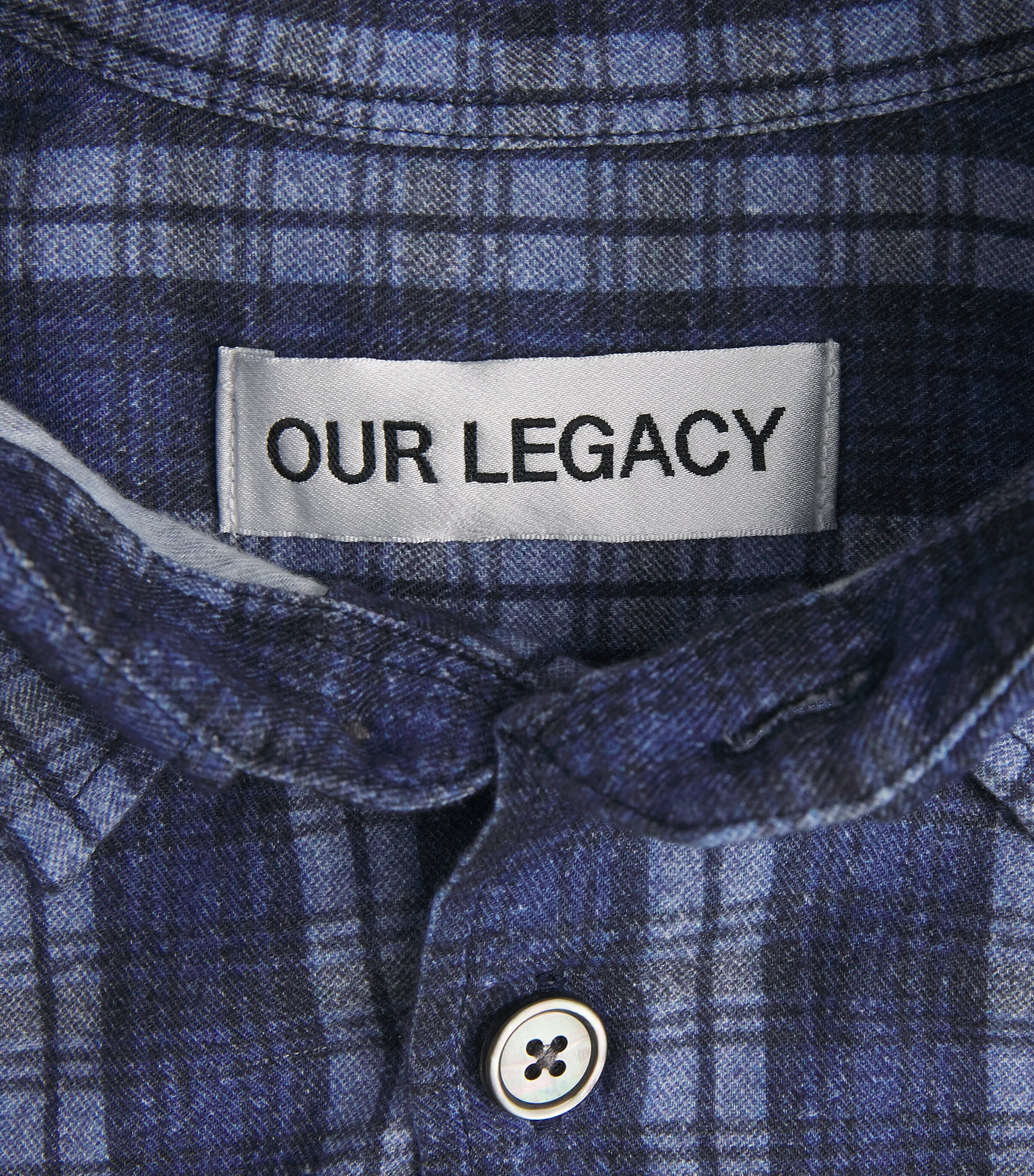 Our Legacy Mens Borrowed Shirt Check Please Print Image 6