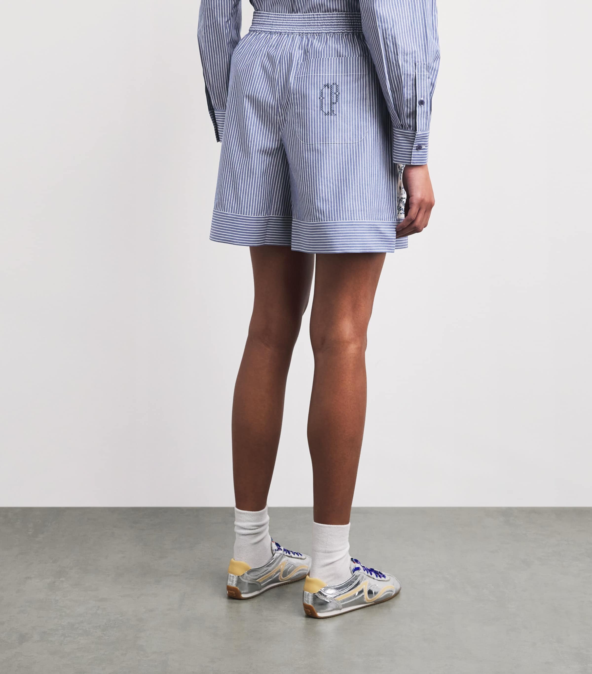 Claudie Pierlot Womens Cotton Cross-Stitch Shorts Dual Color Image 5