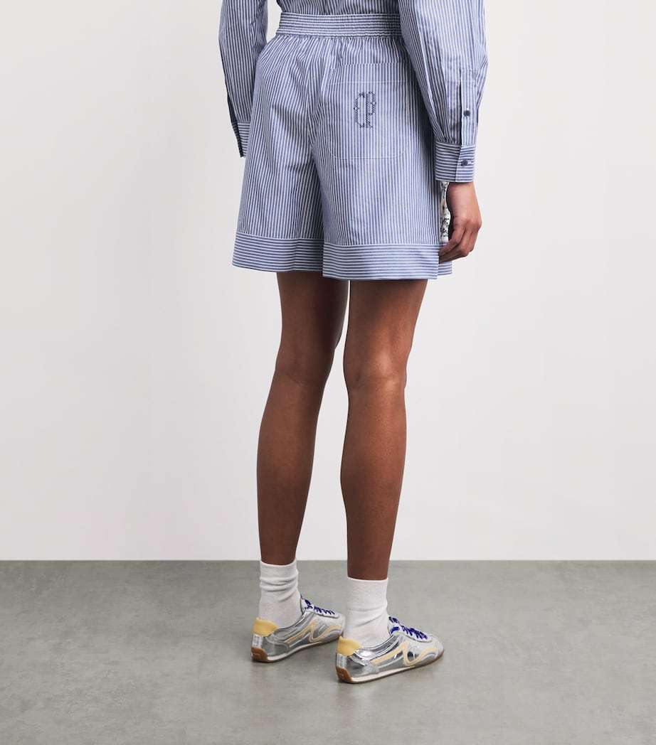 Claudie Pierlot Womens Cotton Cross-Stitch Shorts Dual Color Image 5
