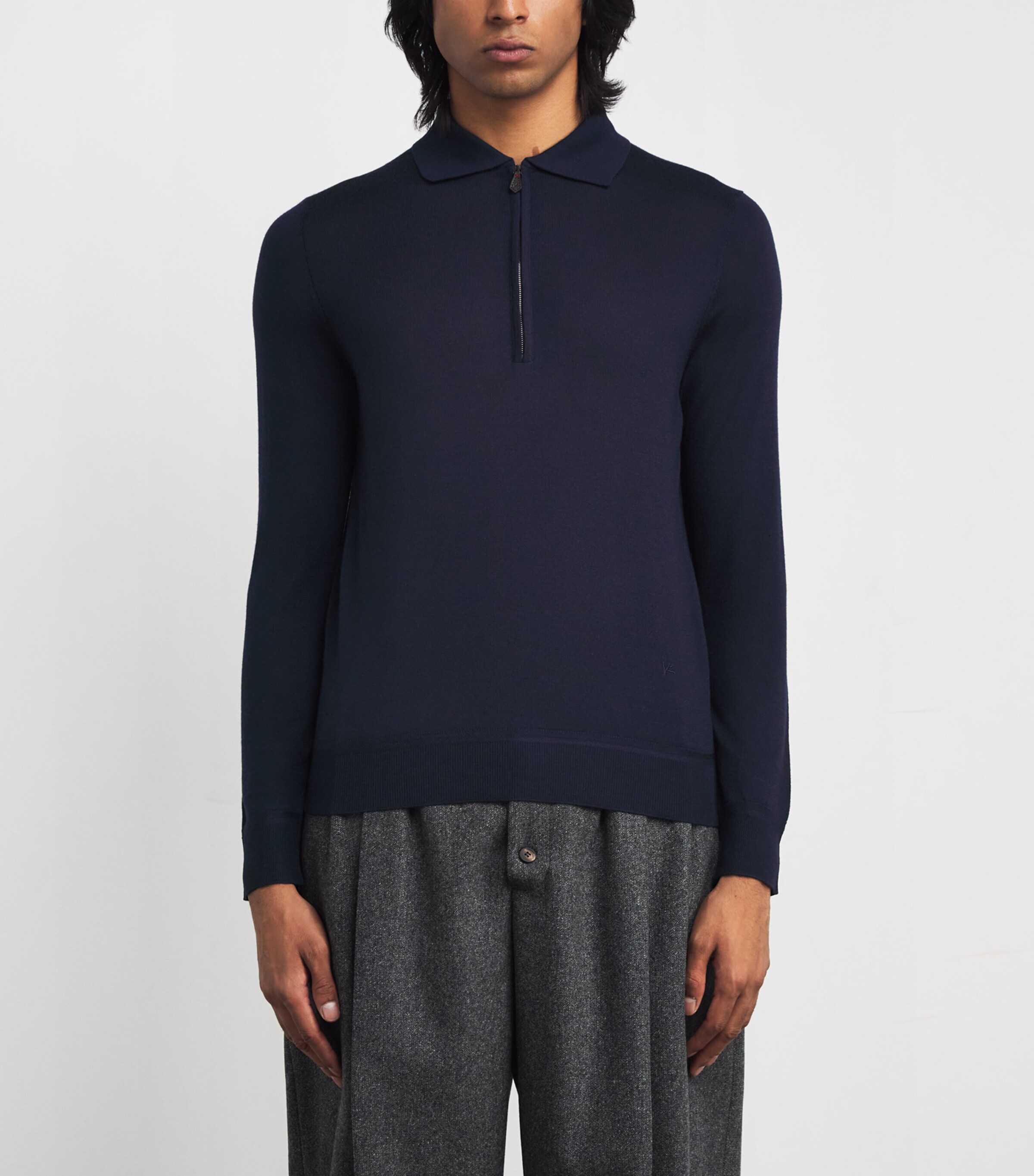 Silk-Wool-Cashmere Polo Shirt 810 Image 3