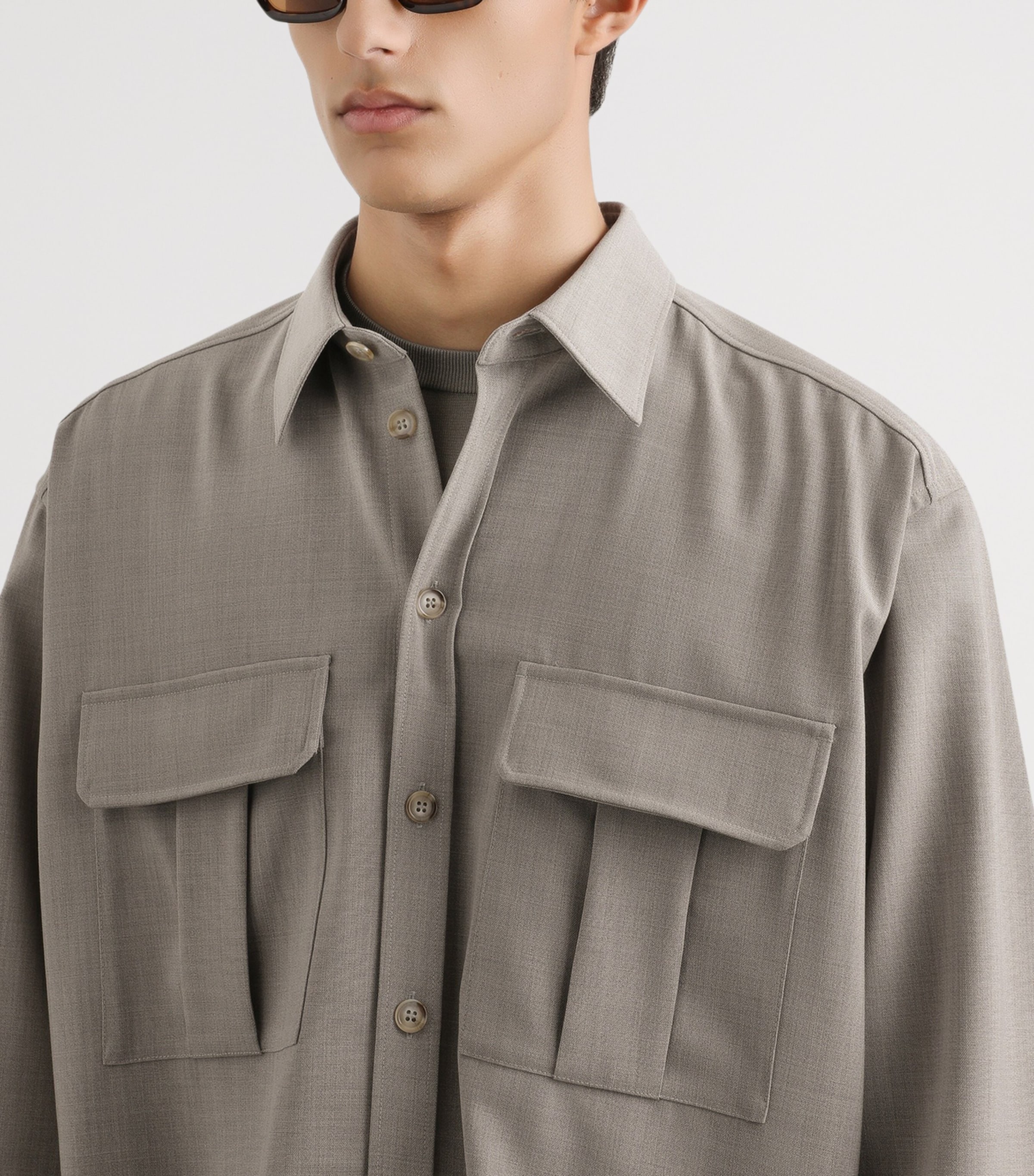 Dolce&Gabbana Mens Virgin Wool Canvas Shirt Whit Image 4