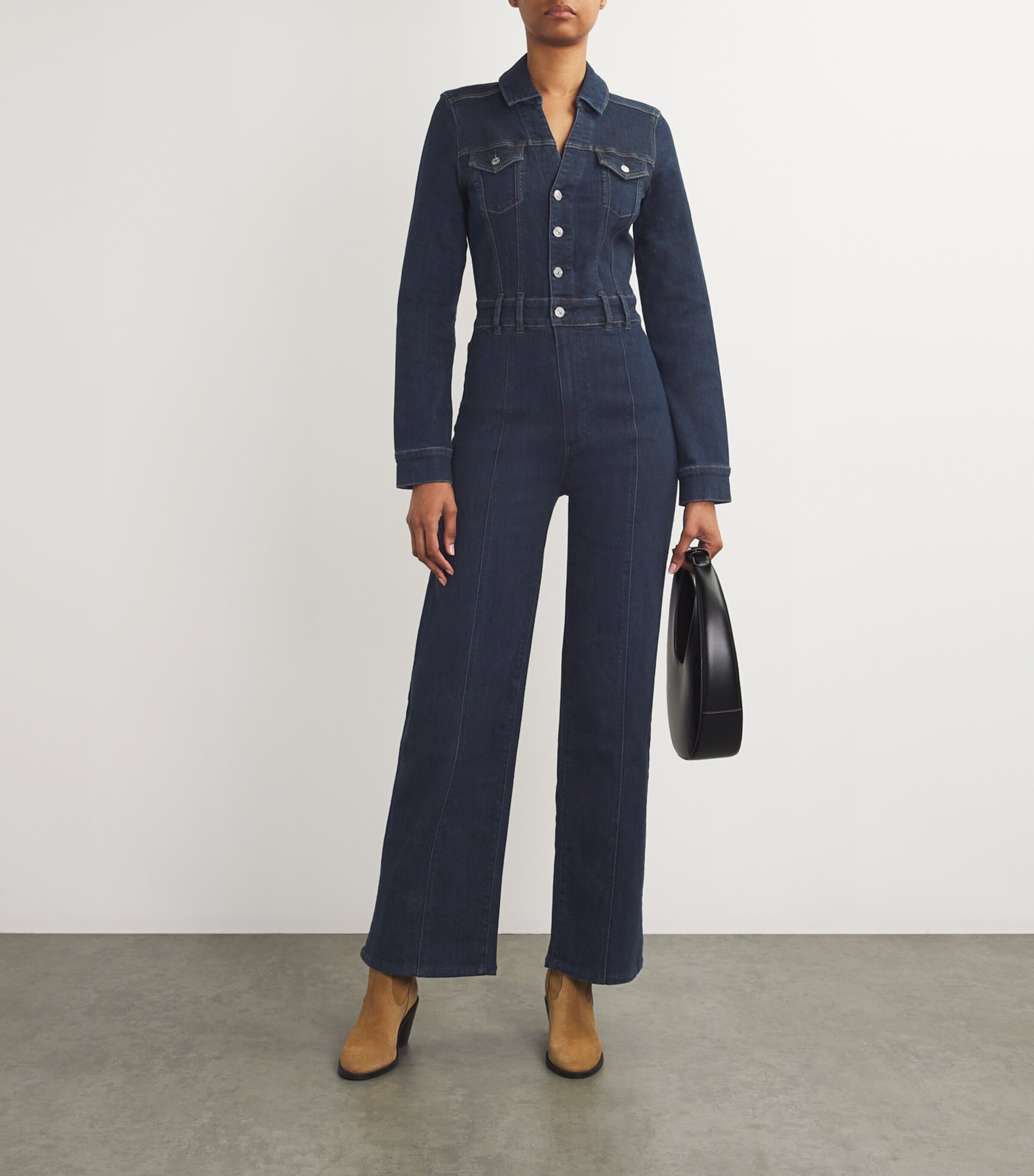 PAIGE Womens Denim Sasha Jumpsuit Peregrine Image 2