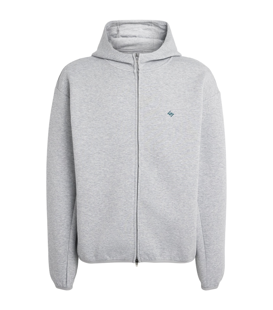 Represent 247 Mens 247 Numbers Zip-Up Hoodie Grey Marl Image 1