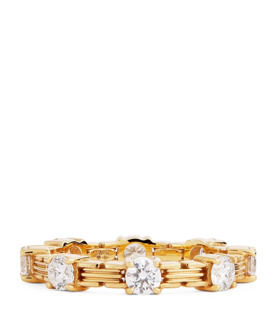 Large Yellow Gold and Diamond Pirouette Ring YELLOW GOLD Image 1