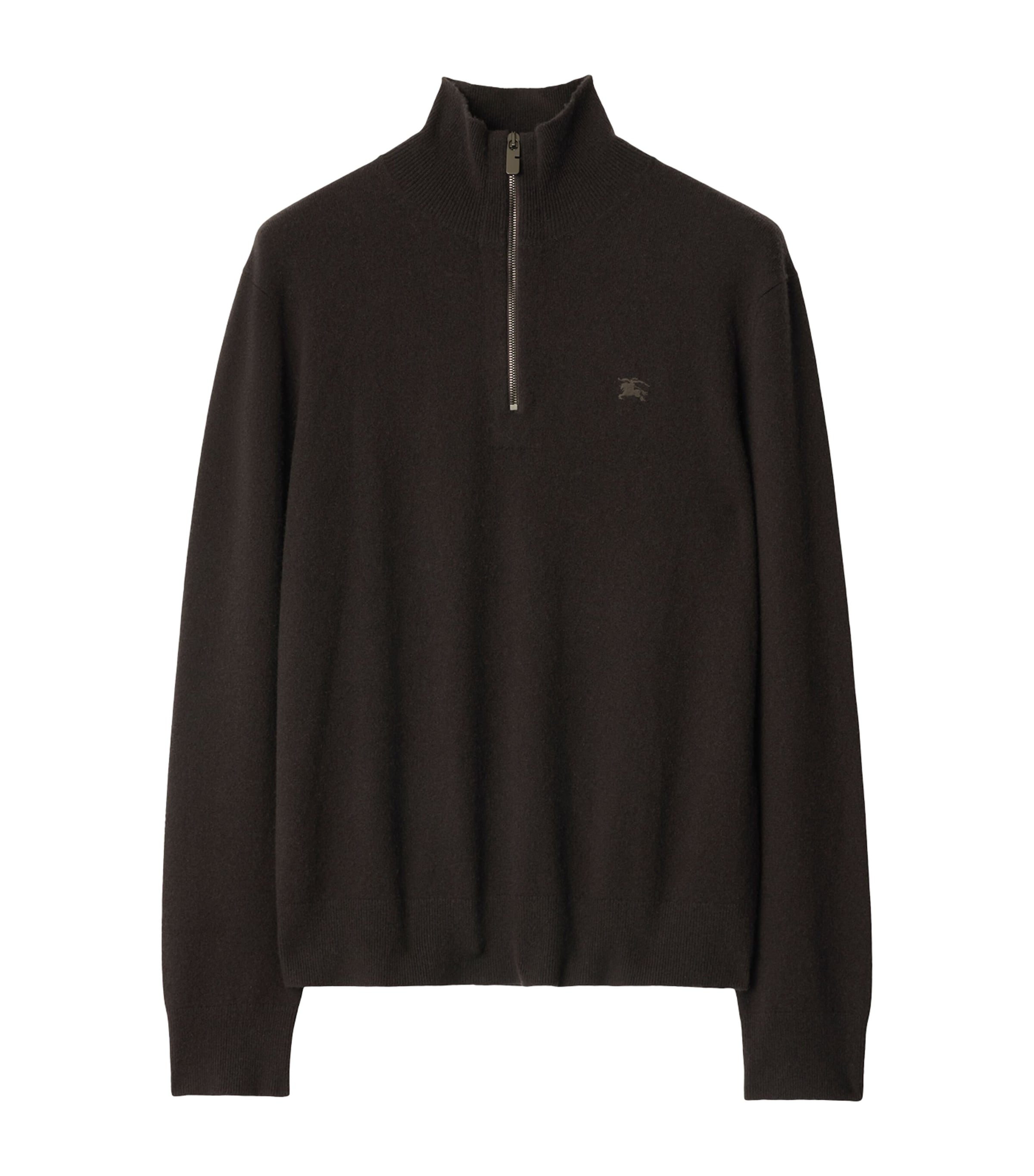 Burberry Brown Cashmere-Blend Quarter-Zip Slim Sweater | Harrods US