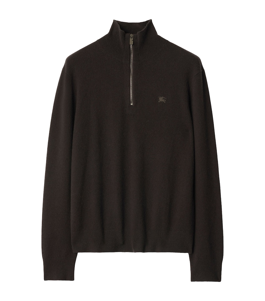 Cashmere-Blend Quarter-Zip Slim Sweater SCORCHED BROWN Image 1