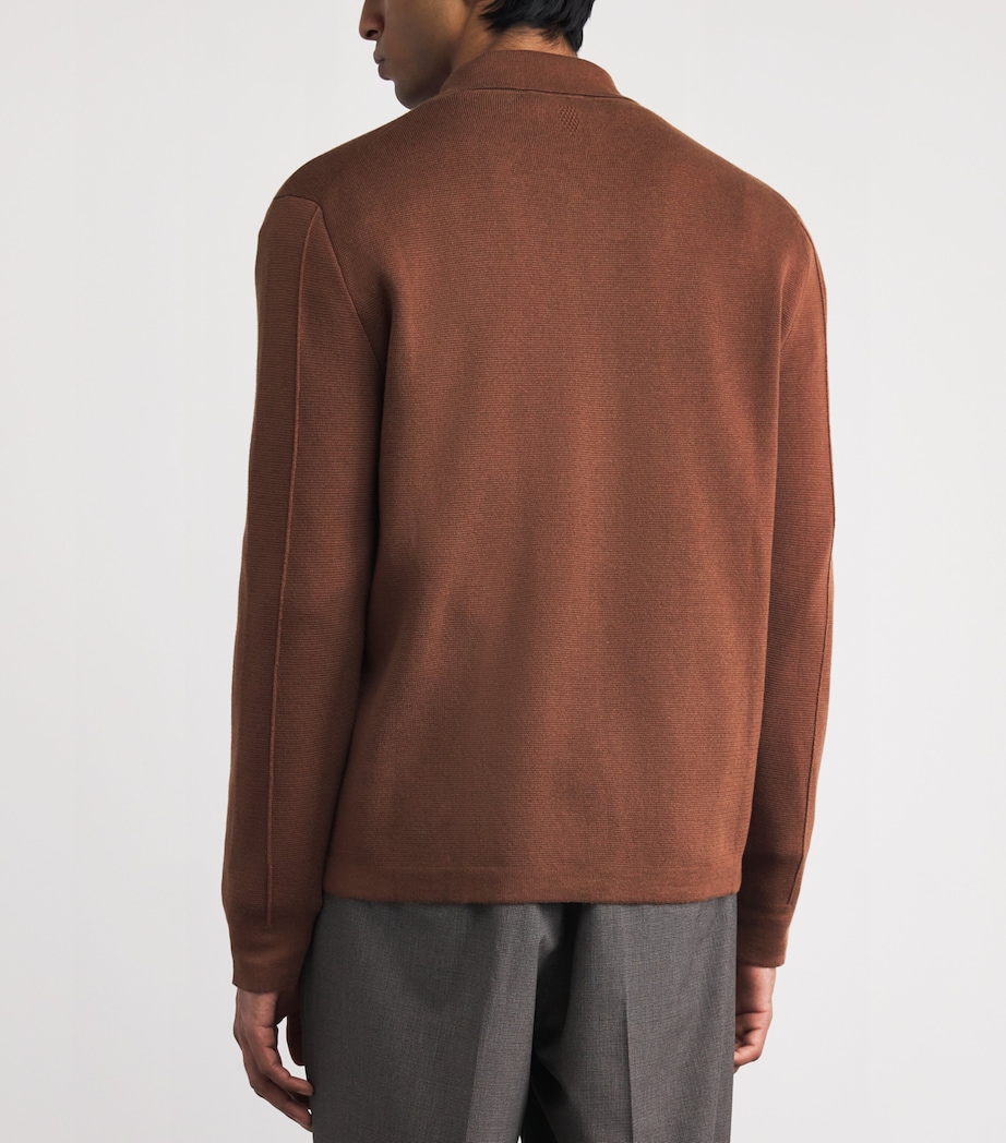 Canali Mens Cotton-Blend Zip-Up Cardigan Image 5
