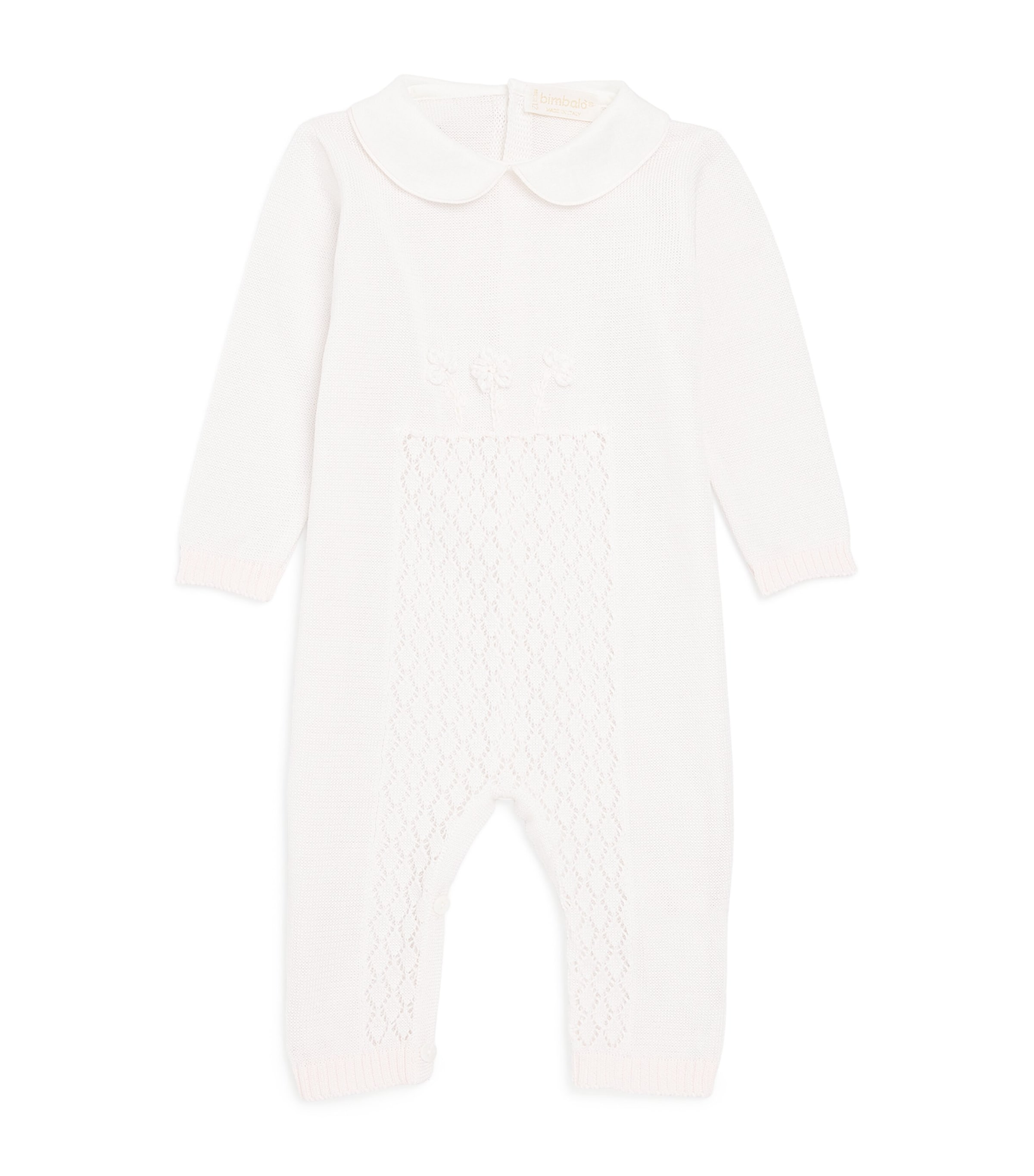 Bimbalò Cotton Embroidered Playsuit In White