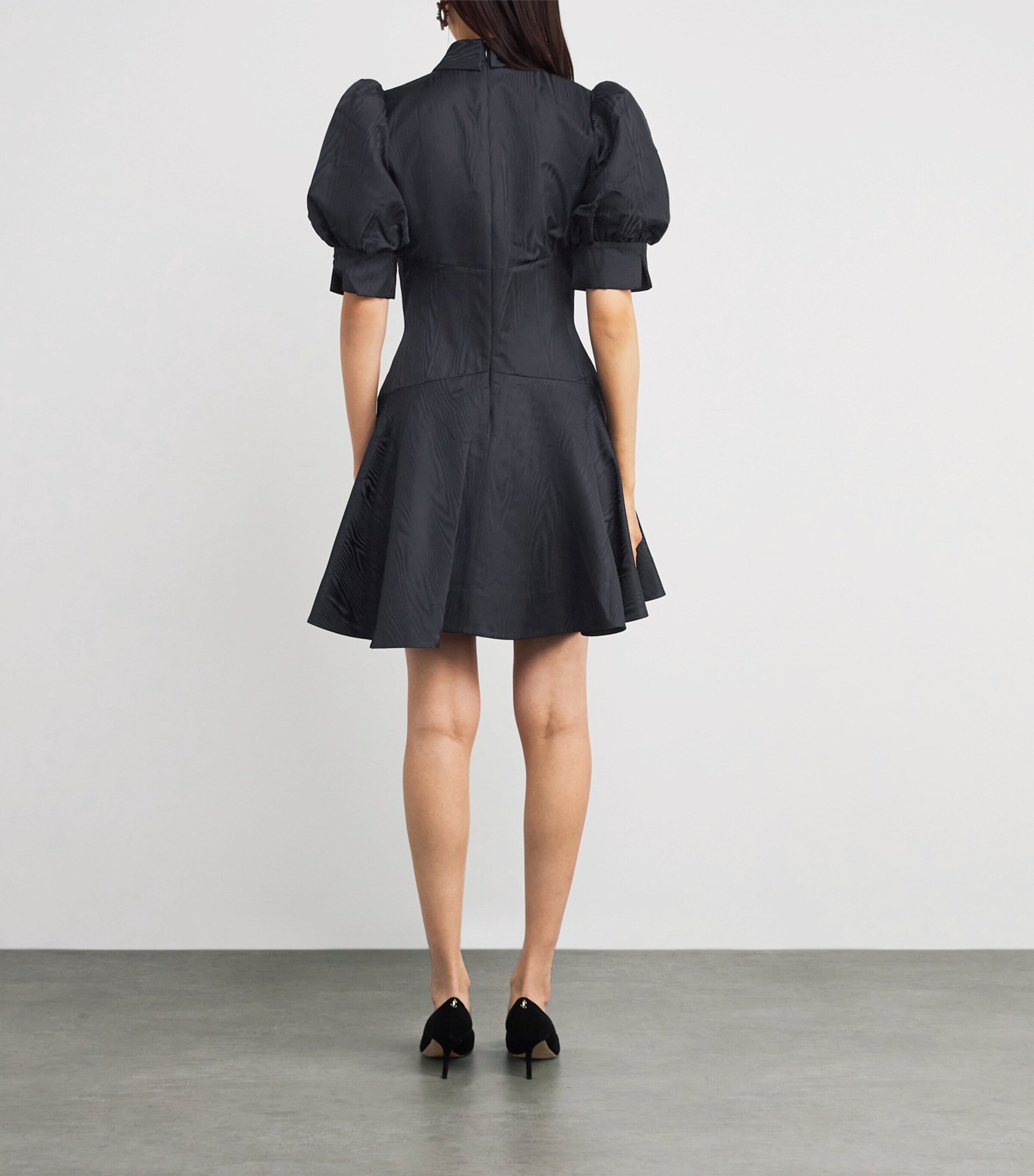 Moiré Narcissa Mini Dress BLACK Image 3