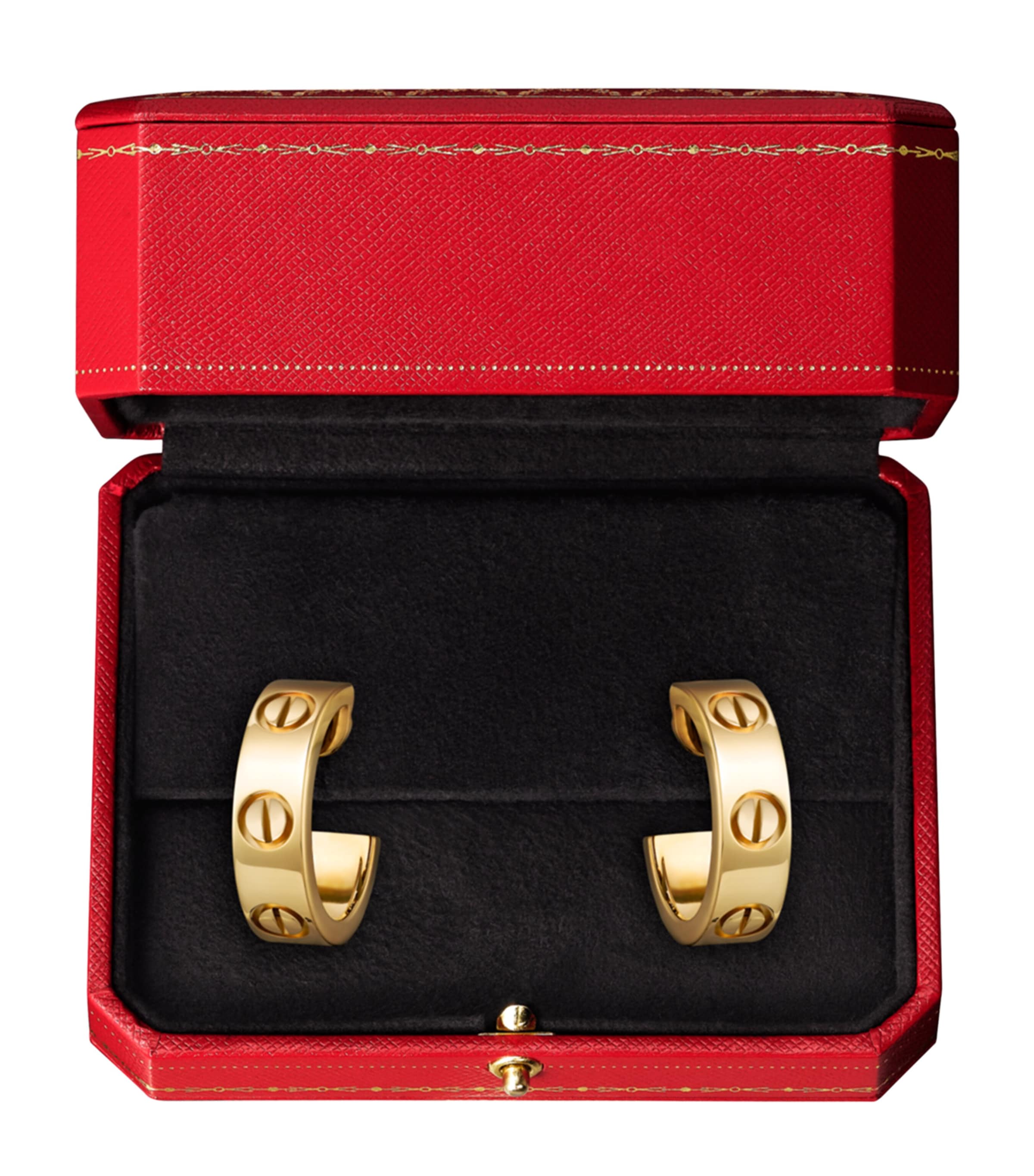 Yellow Gold LOVE Hoop Earrings YELLOW GOLD Image 4